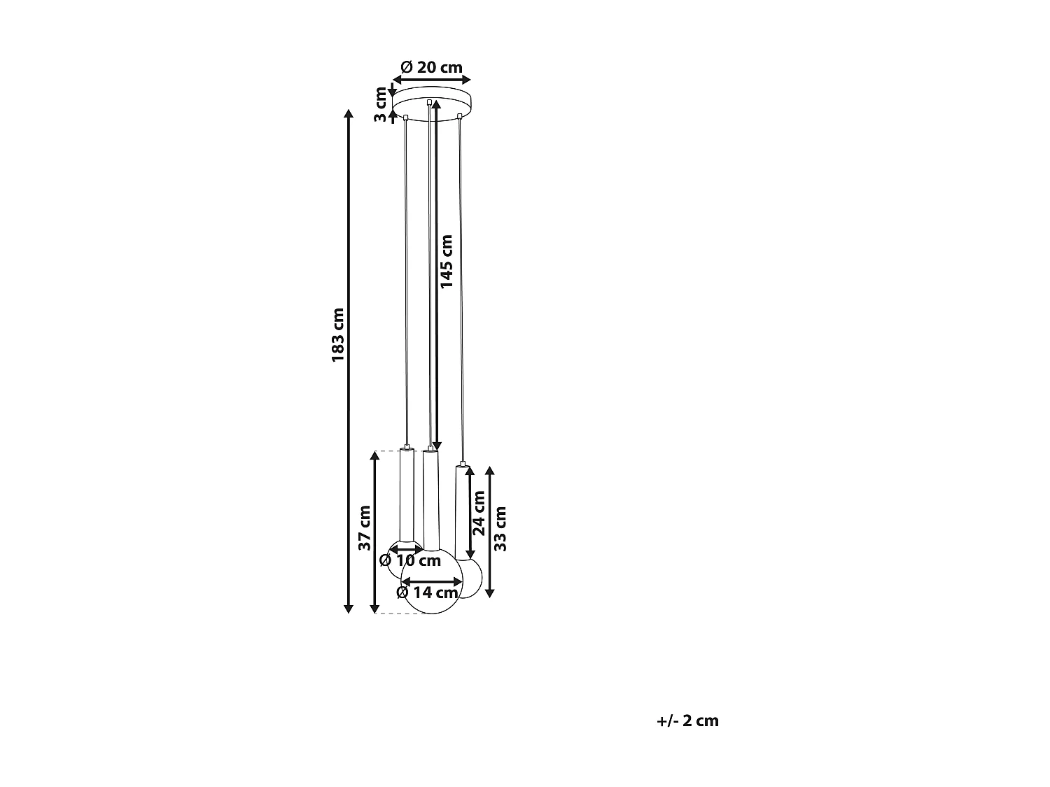 Lampe suspension BOUES Métal Noir