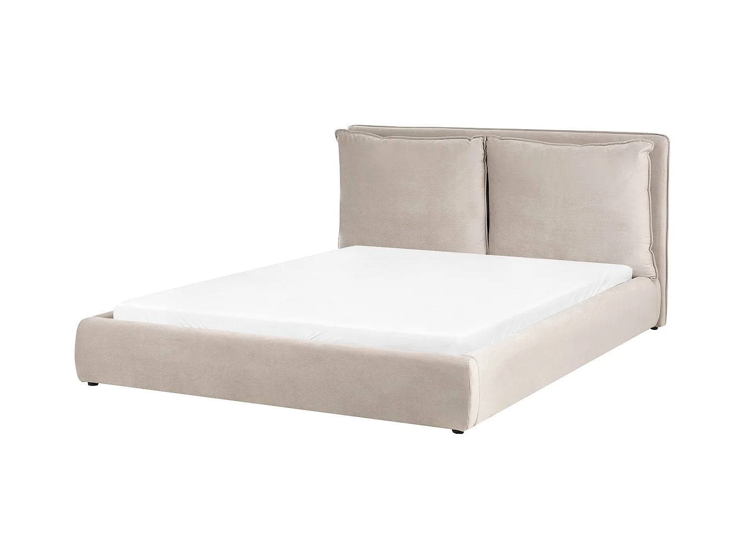 Lit avec sommier Velours BAJONNA 160 x 200 cm Taupe