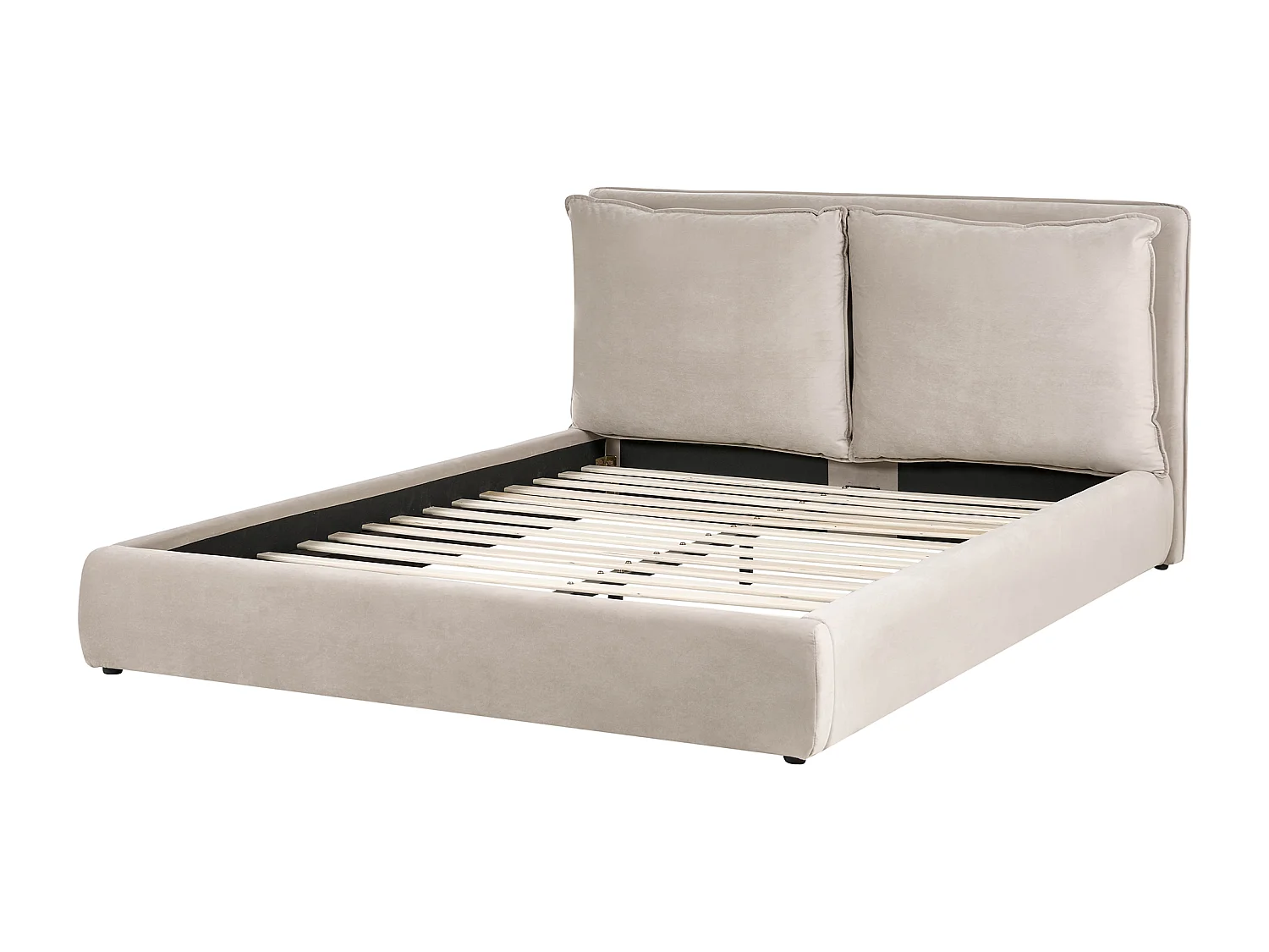 Lit avec sommier Velours BAJONNA 160 x 200 cm Taupe