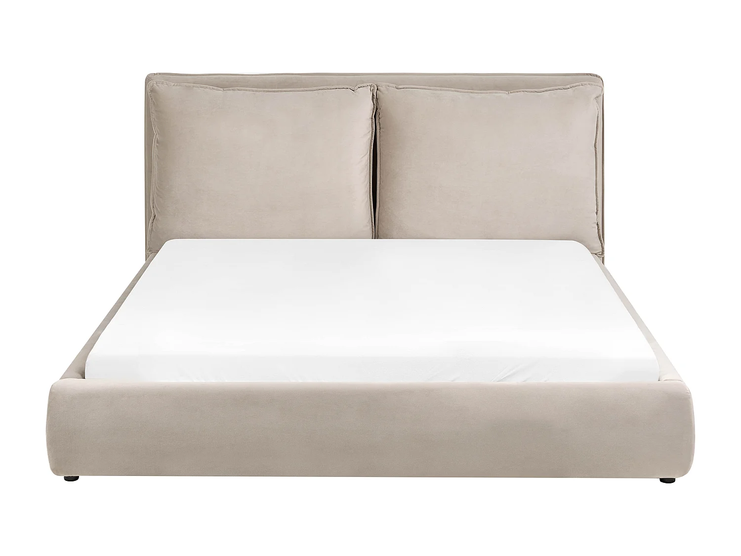 Lit avec sommier Velours BAJONNA 160 x 200 cm Taupe