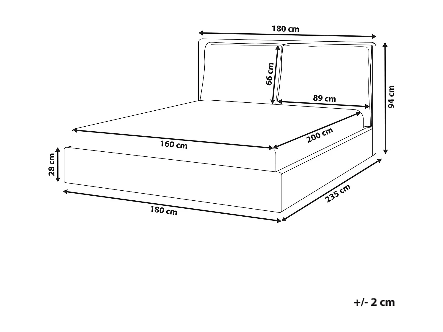 Lit avec sommier Velours BAJONNA 160 x 200 cm Taupe