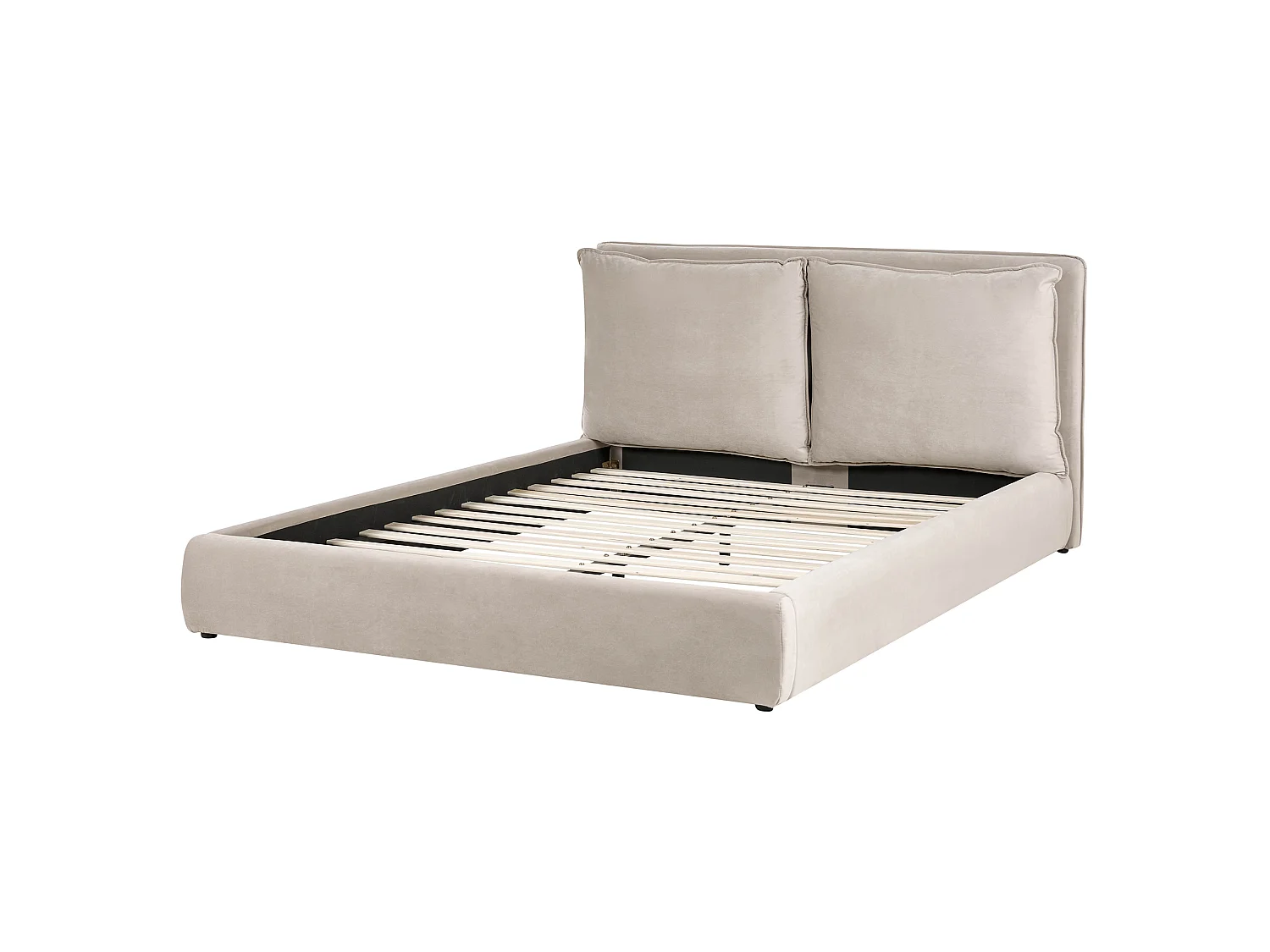 Bed Velvet BAJONNA 160 x 200 cm (EU King Size) Taupe