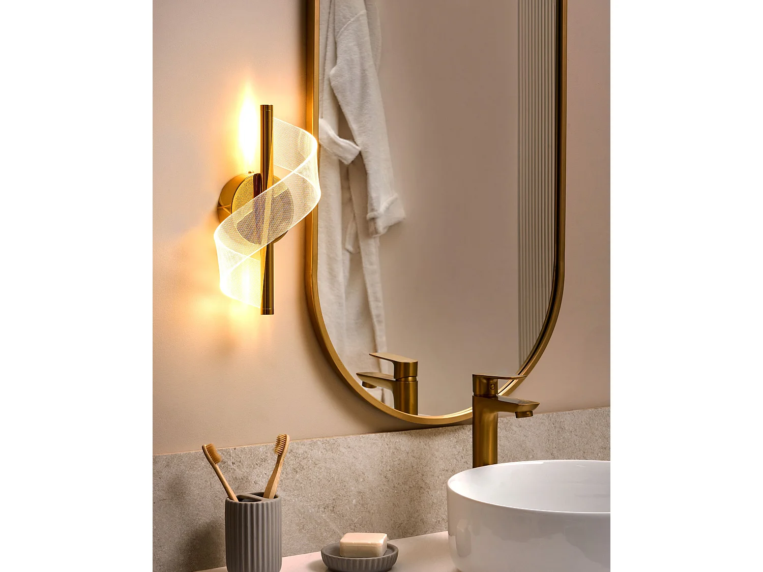 Lampe murale LED SARELA Métal Doré