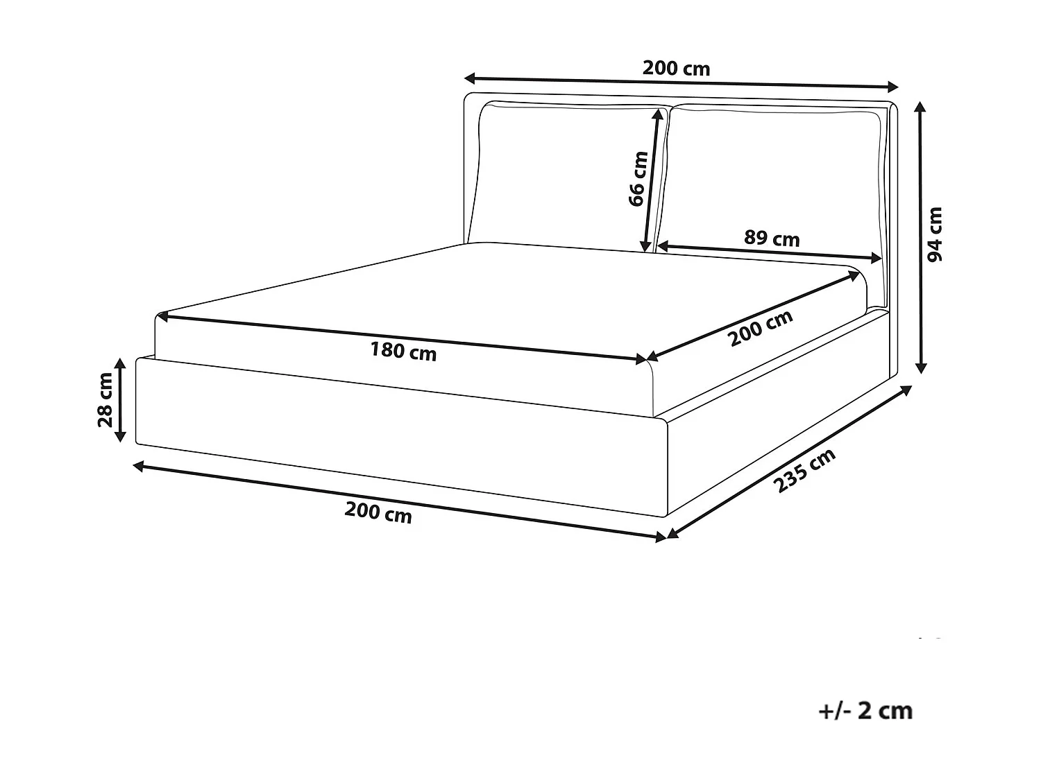 Lit avec sommier Velours BAJONNA 180 x 200 cm Blanc cassé