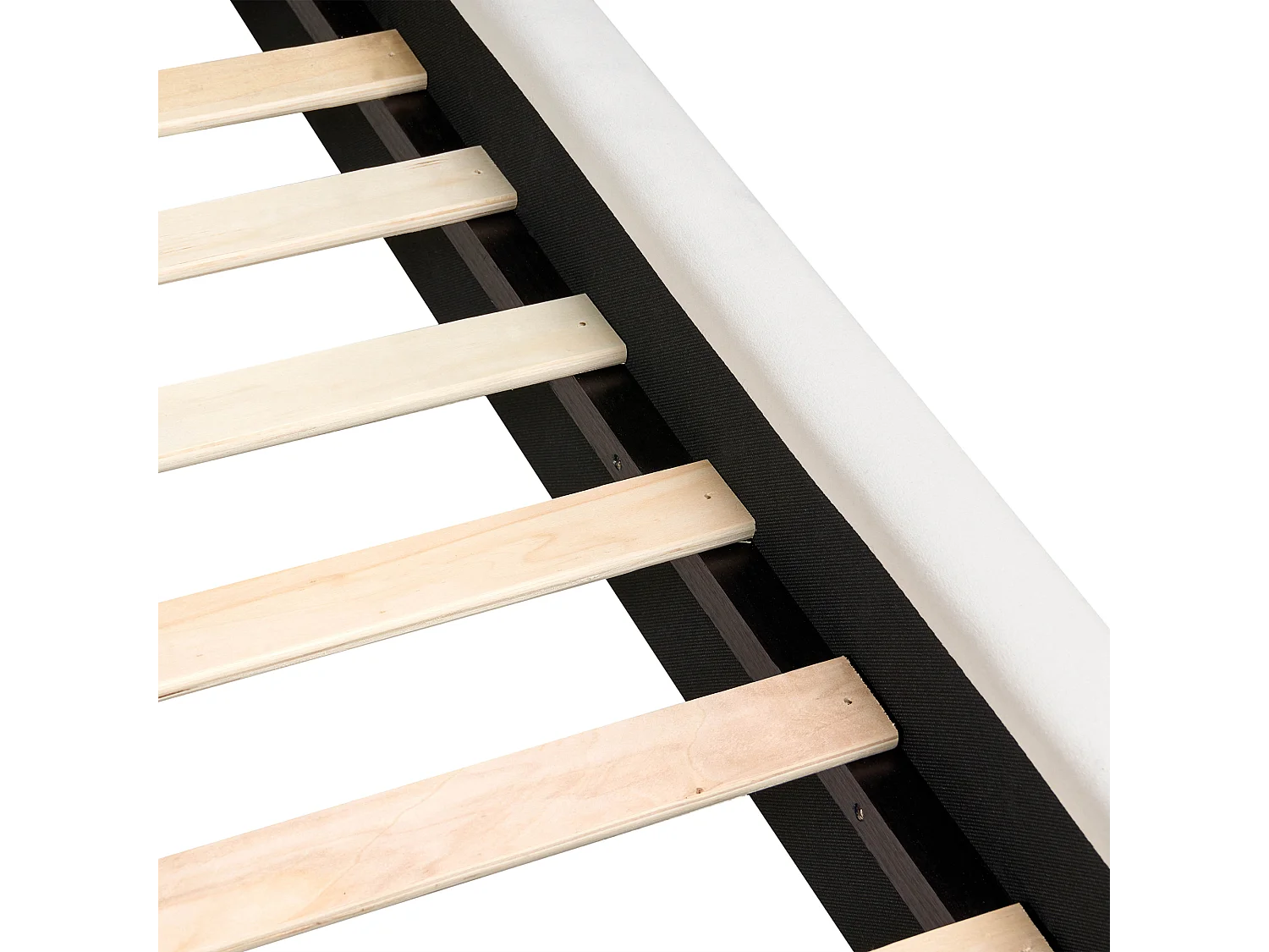 Lit avec sommier Velours BAJONNA 180 x 200 cm Blanc cassé