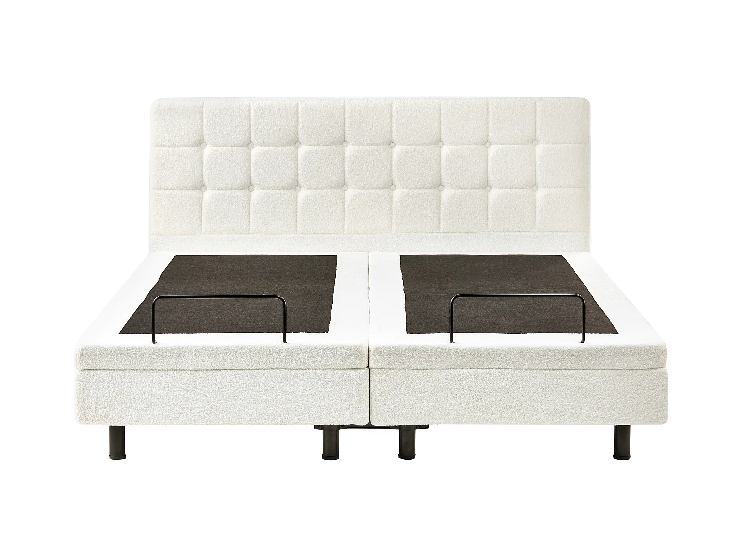 Lit réglable Bouclé DUKE 180 x 200 cm Blanc cassé