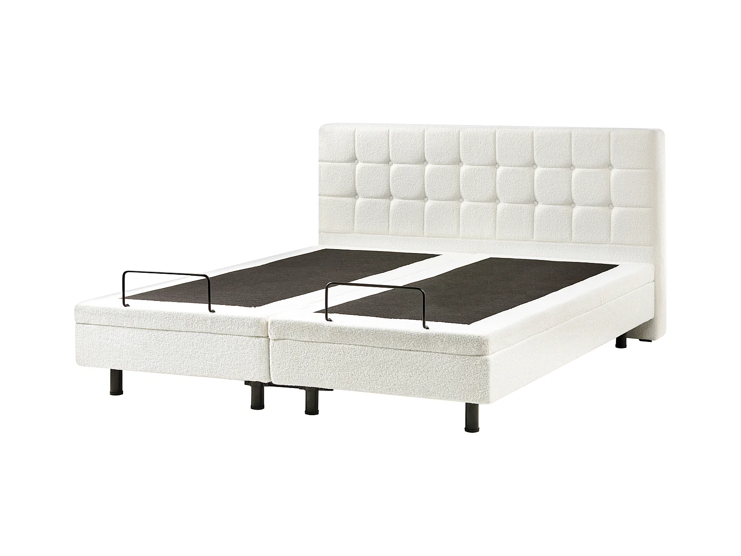 Lit réglable Bouclé DUKE 180 x 200 cm Blanc cassé