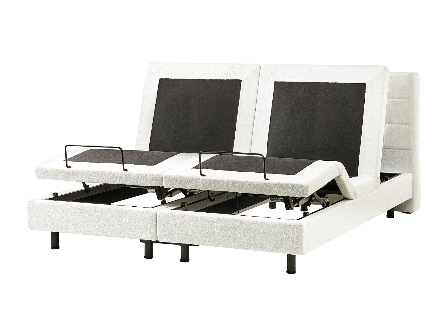 Lit réglable Bouclé DUKE 180 x 200 cm Blanc cassé