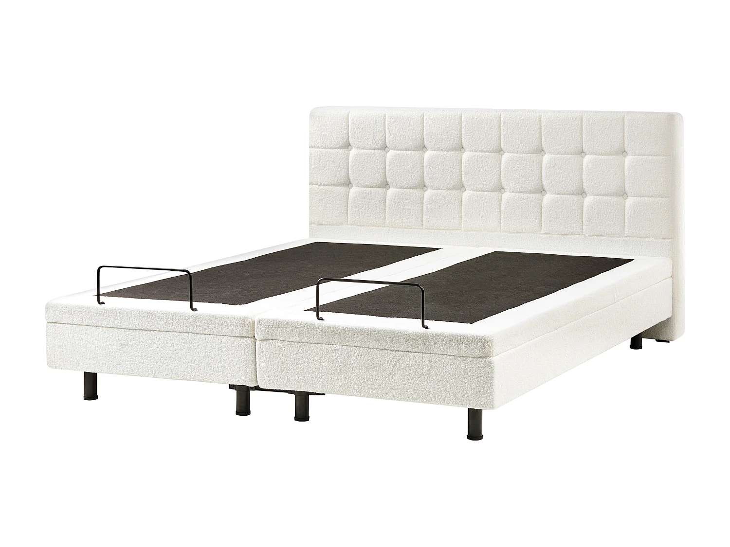 Lit réglable Bouclé DUKE 180 x 200 cm Blanc cassé