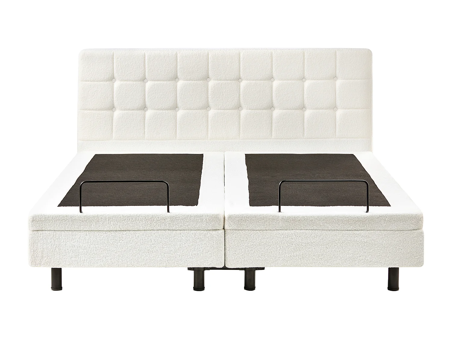 Lit réglable Bouclé DUKE 180 x 200 cm Blanc cassé