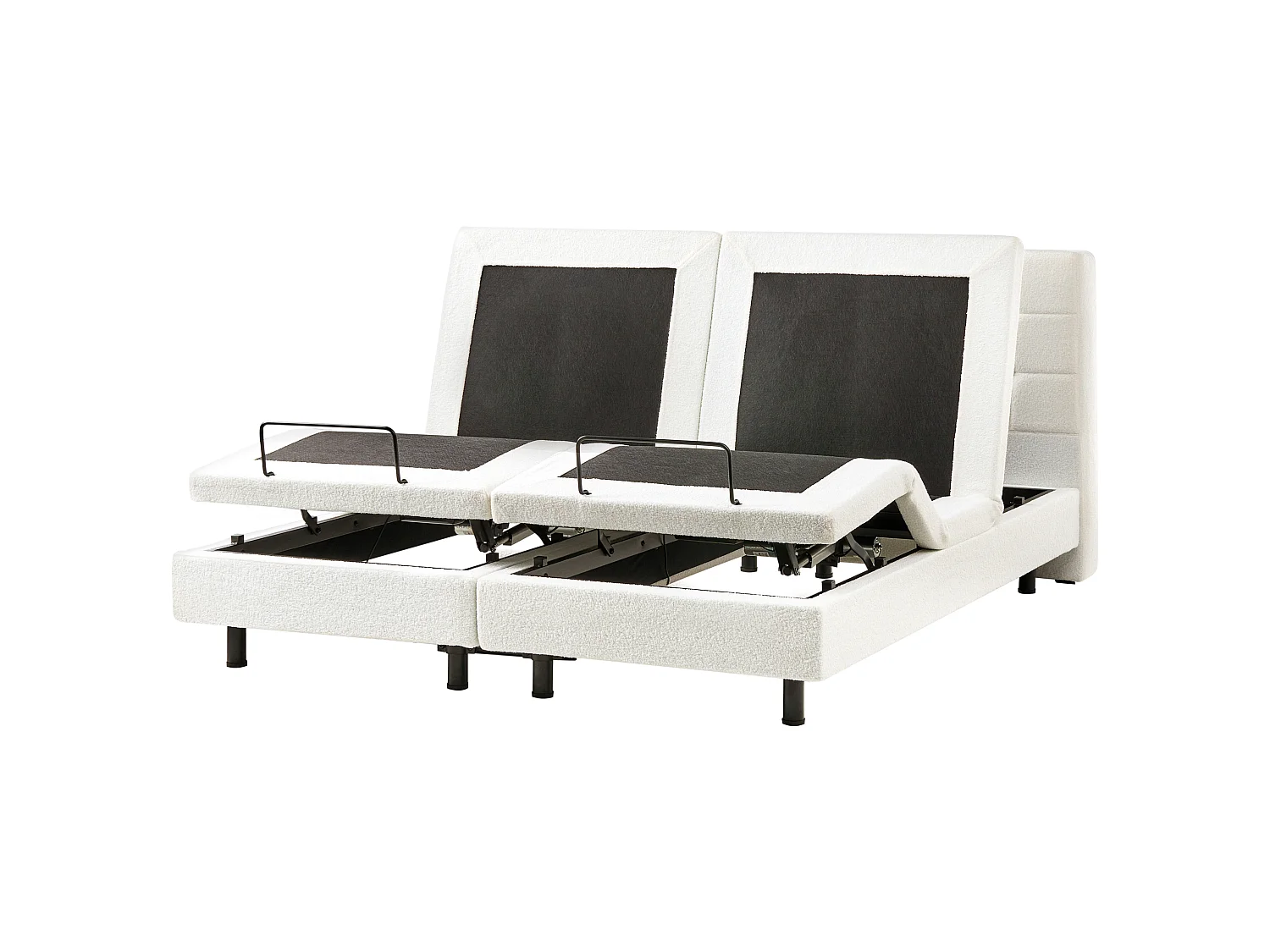 Lit réglable Bouclé DUKE 180 x 200 cm Blanc cassé