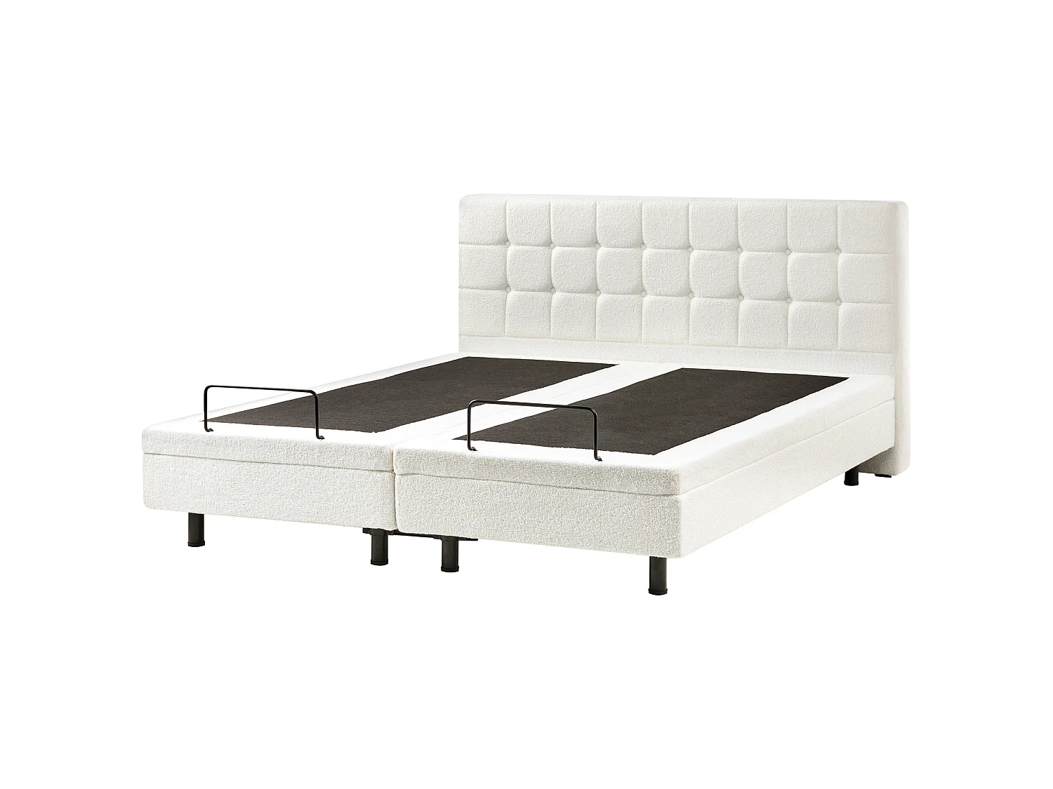 Lit réglable Bouclé DUKE 180 x 200 cm Blanc cassé