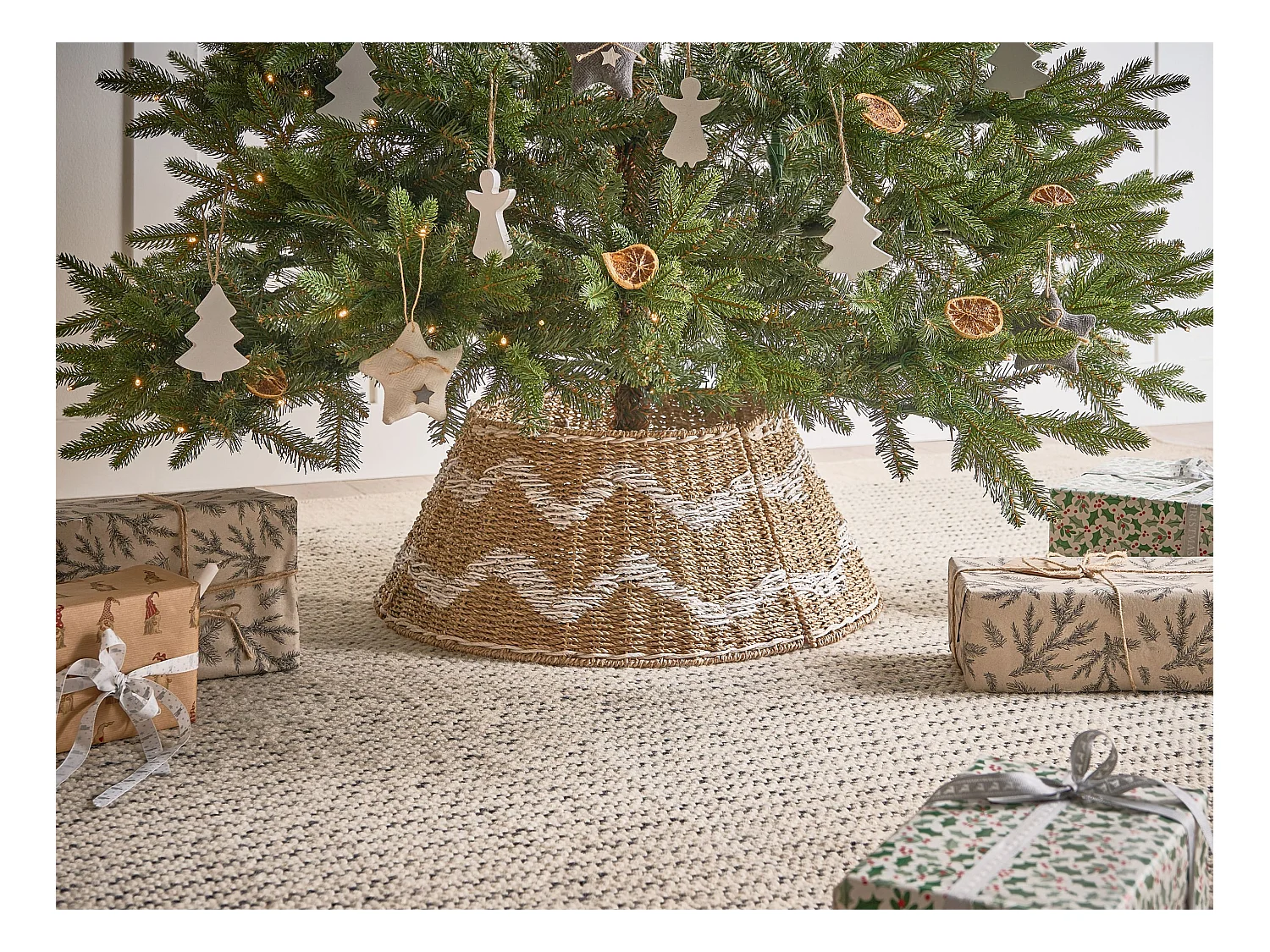 Jupe de sapin de Noël HIVER Herbier marin Naturel 51 cm