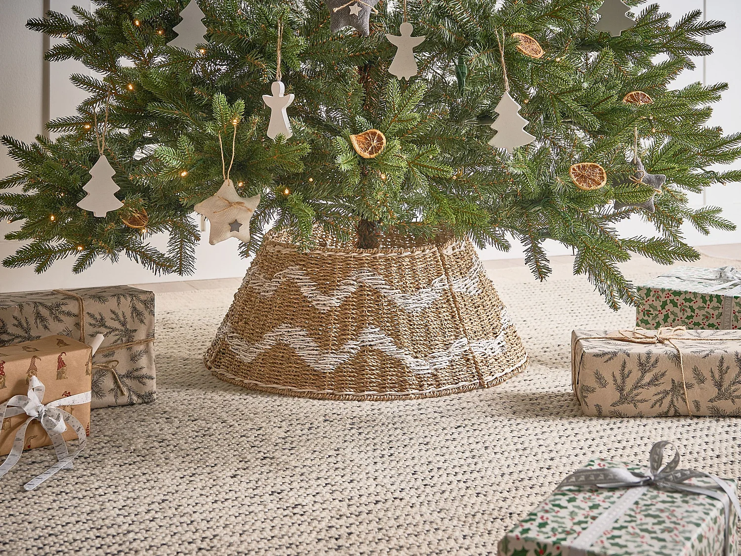 Jupe de sapin de Noël HIVER Herbier marin Naturel 51 cm