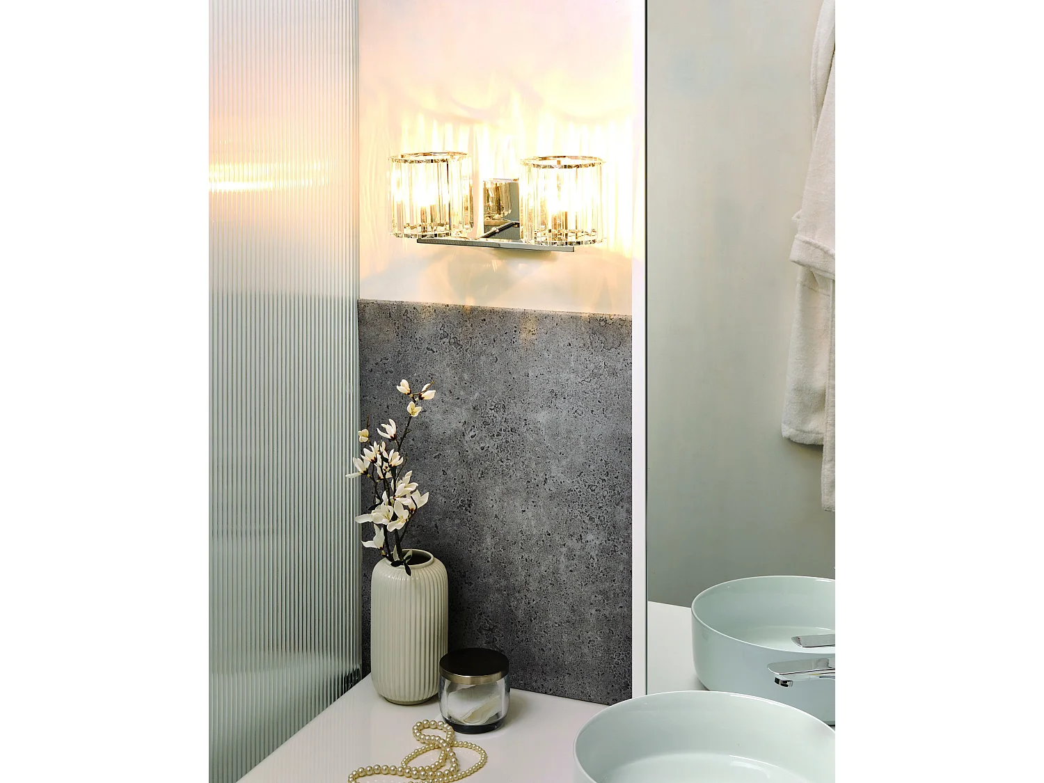 Lampe murale LOURIDO Métal Argenté