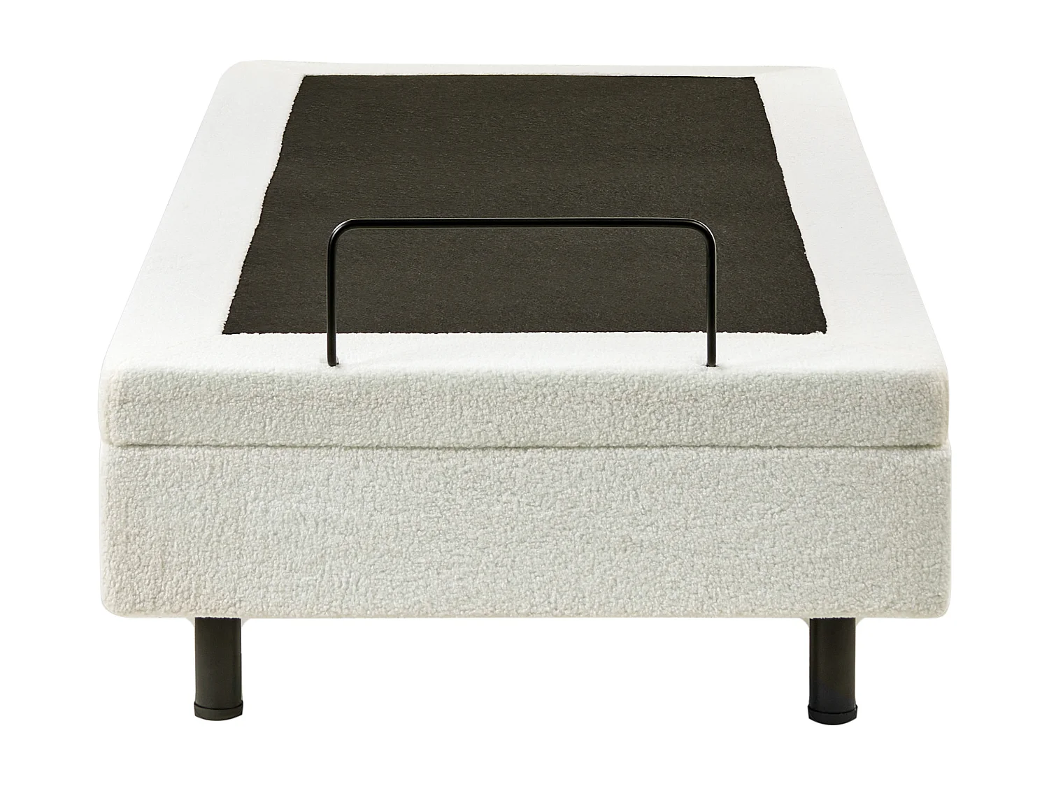 Lit réglable sans tête de lit Bouclé DUKE 80 x 200 cm Blanc cassé