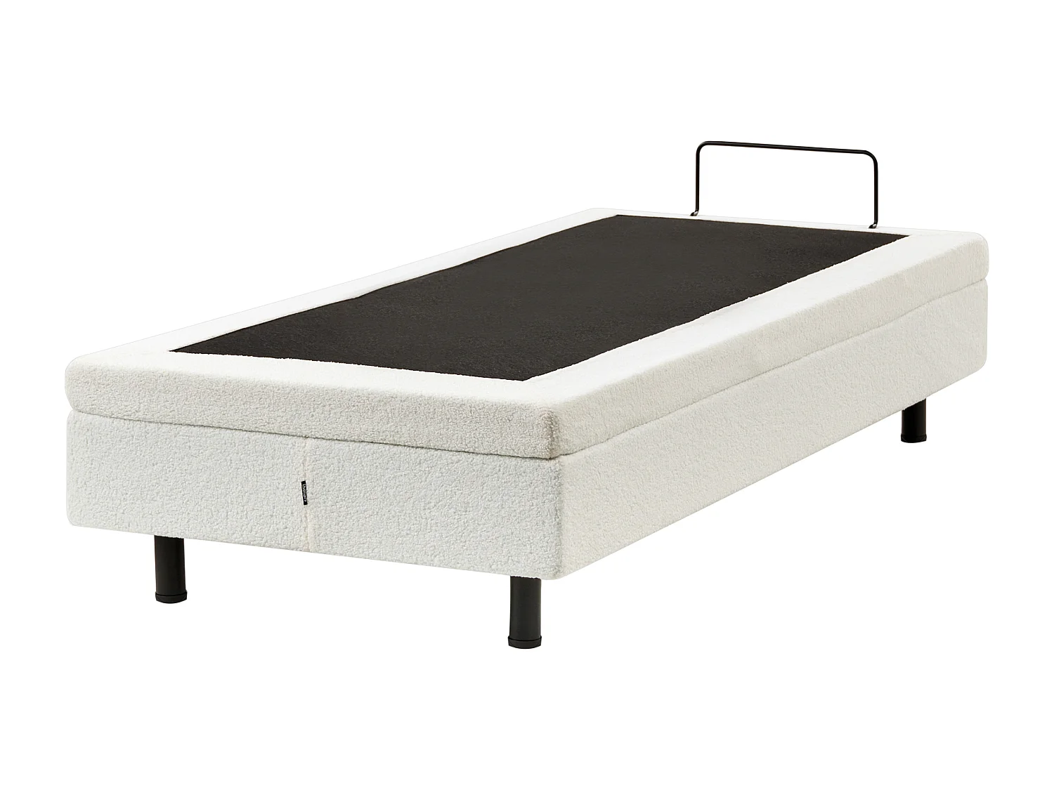 Lit réglable sans tête de lit Bouclé DUKE 80 x 200 cm Blanc cassé