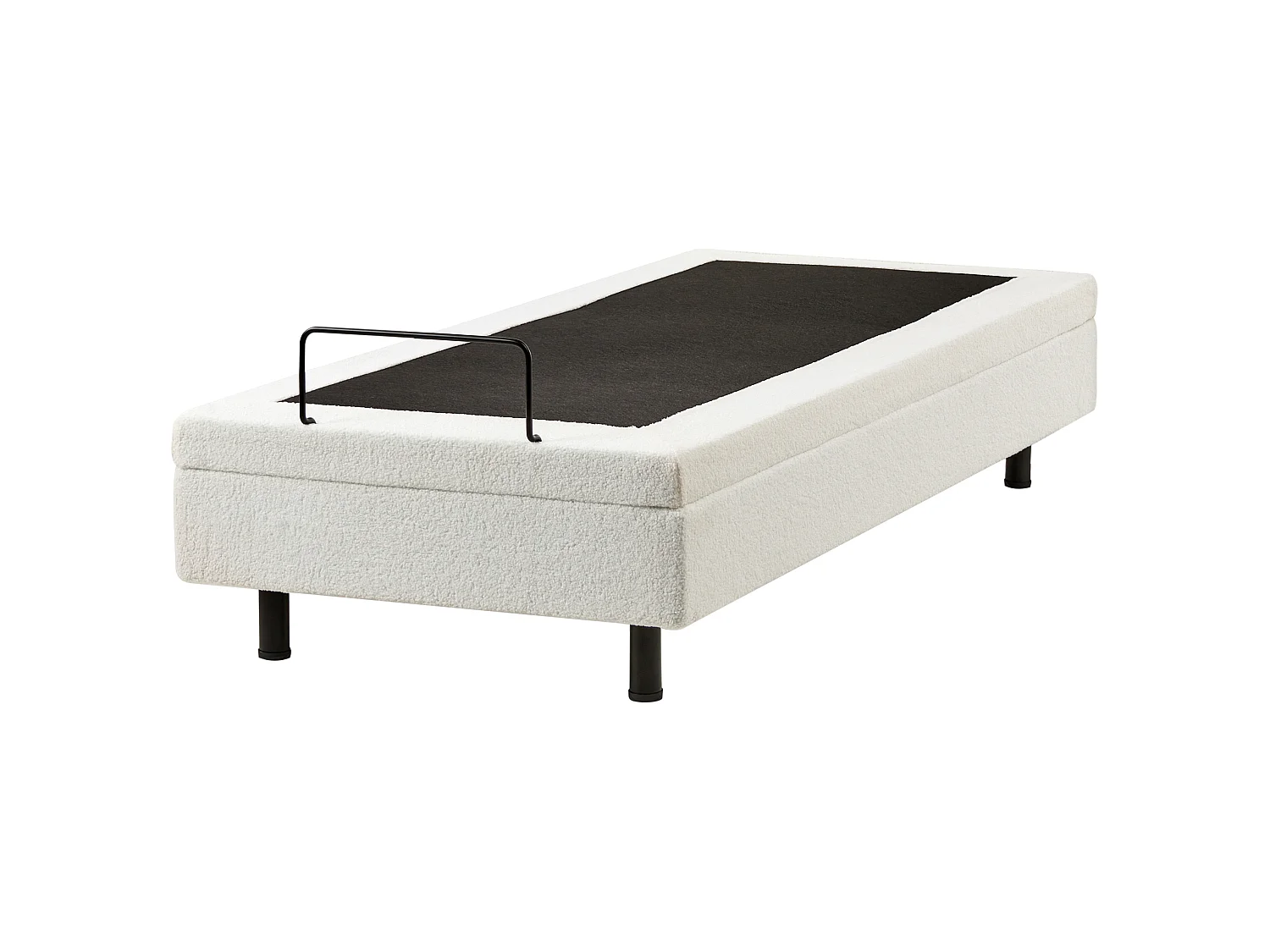 Lit réglable sans tête de lit Bouclé DUKE 80 x 200 cm Blanc cassé