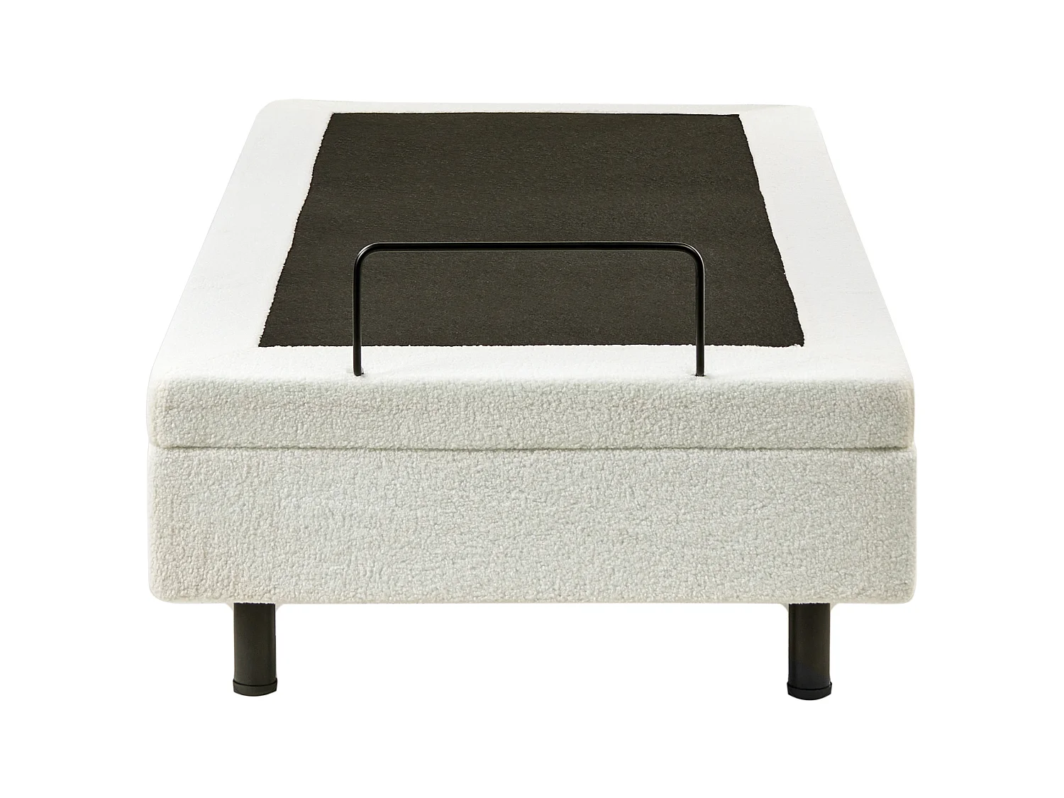 Lit réglable sans tête de lit Bouclé DUKE 80 x 200 cm Blanc cassé