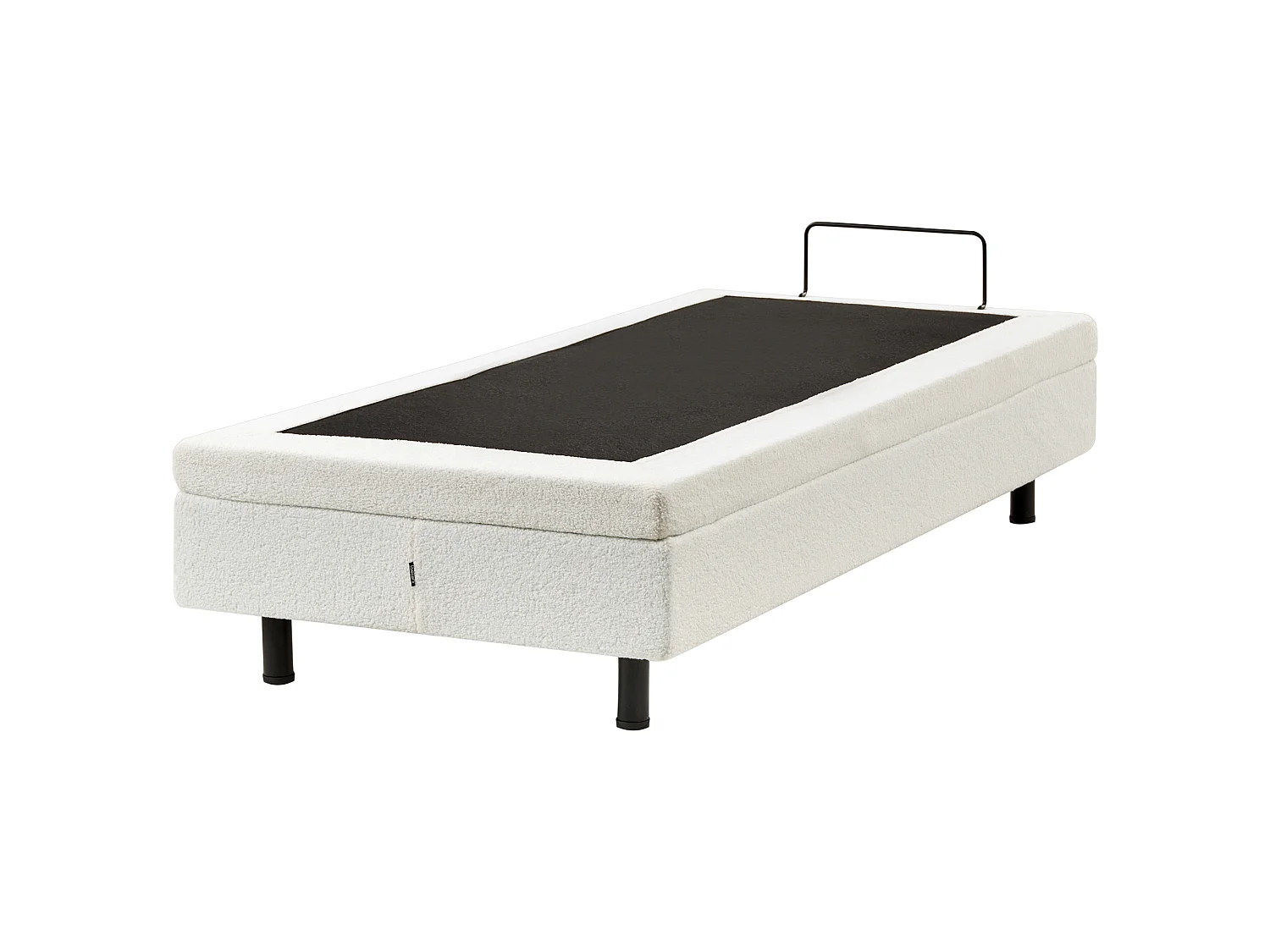 Lit réglable sans tête de lit Bouclé DUKE 80 x 200 cm Blanc cassé
