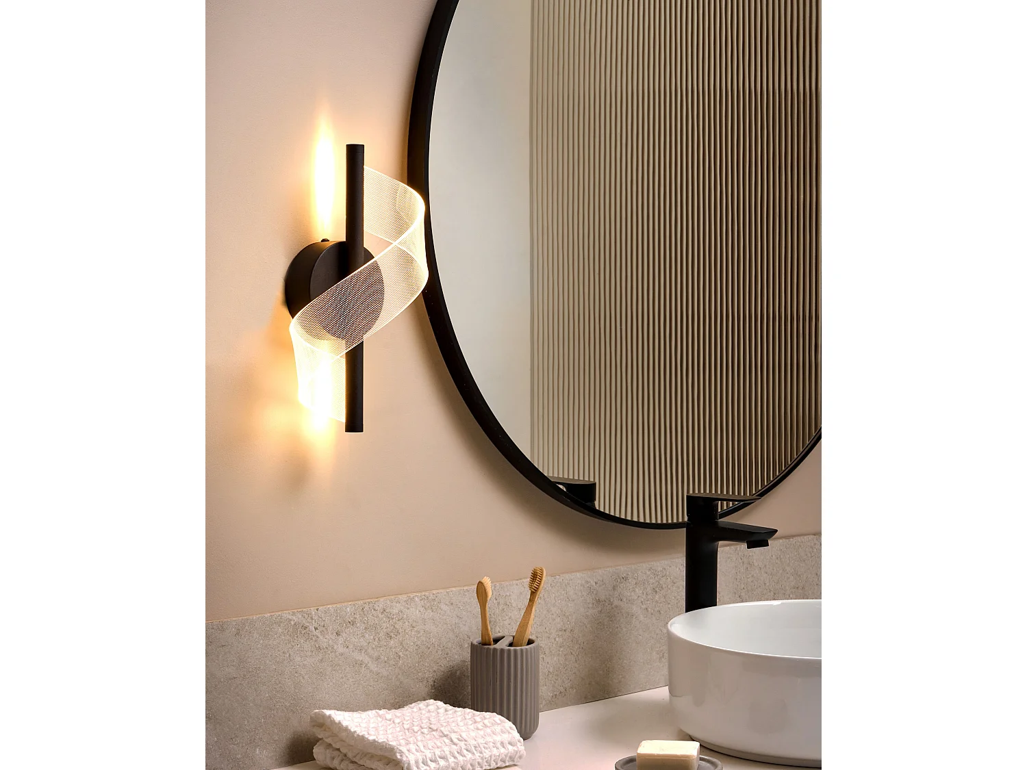 LED Wall Lamp SARELA Black Metal