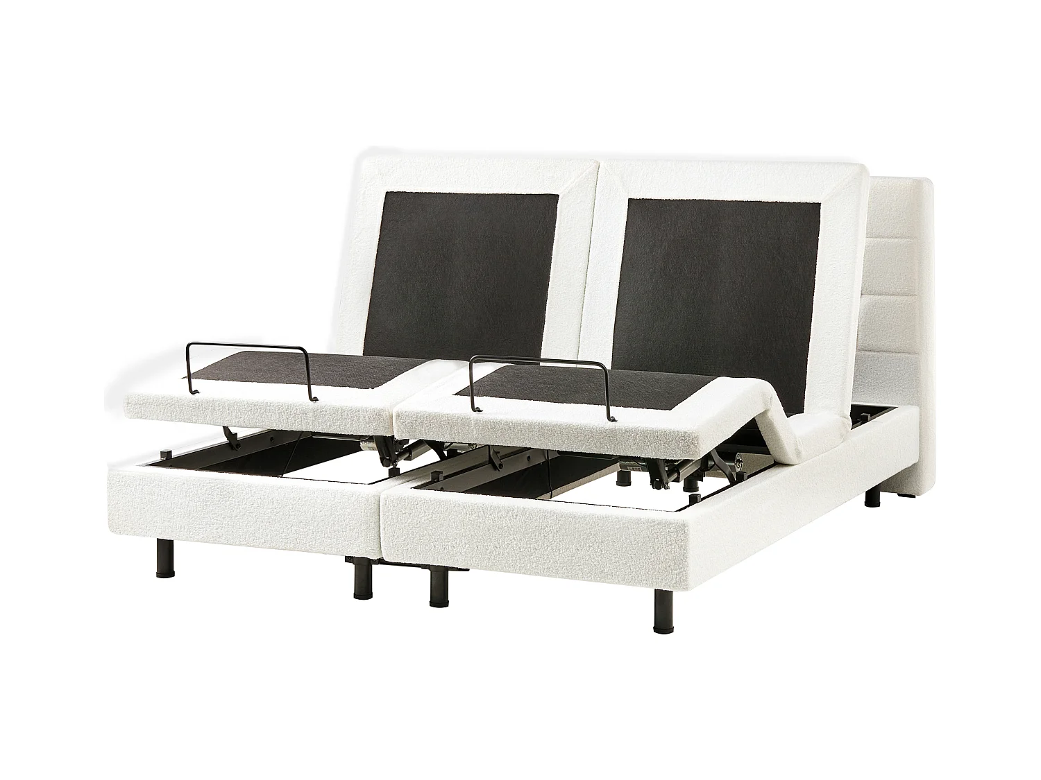 Lit réglable Bouclé DUKE 160 x 200 cm Blanc cassé