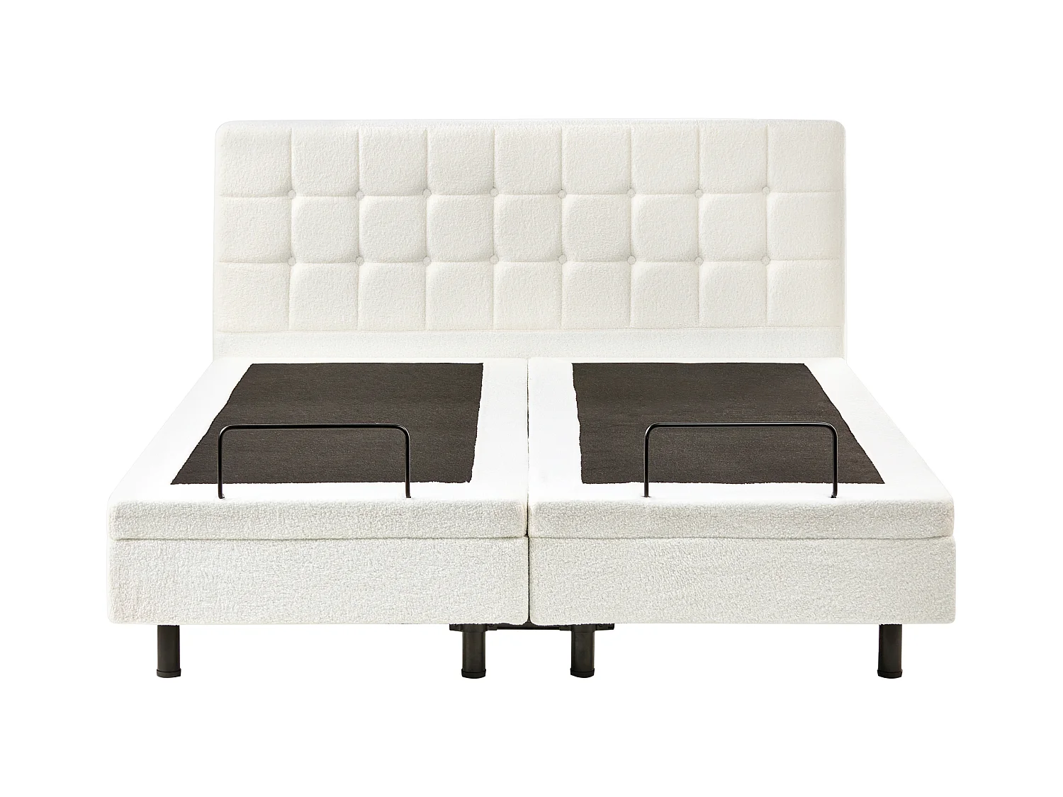 Lit réglable Bouclé DUKE 160 x 200 cm Blanc cassé