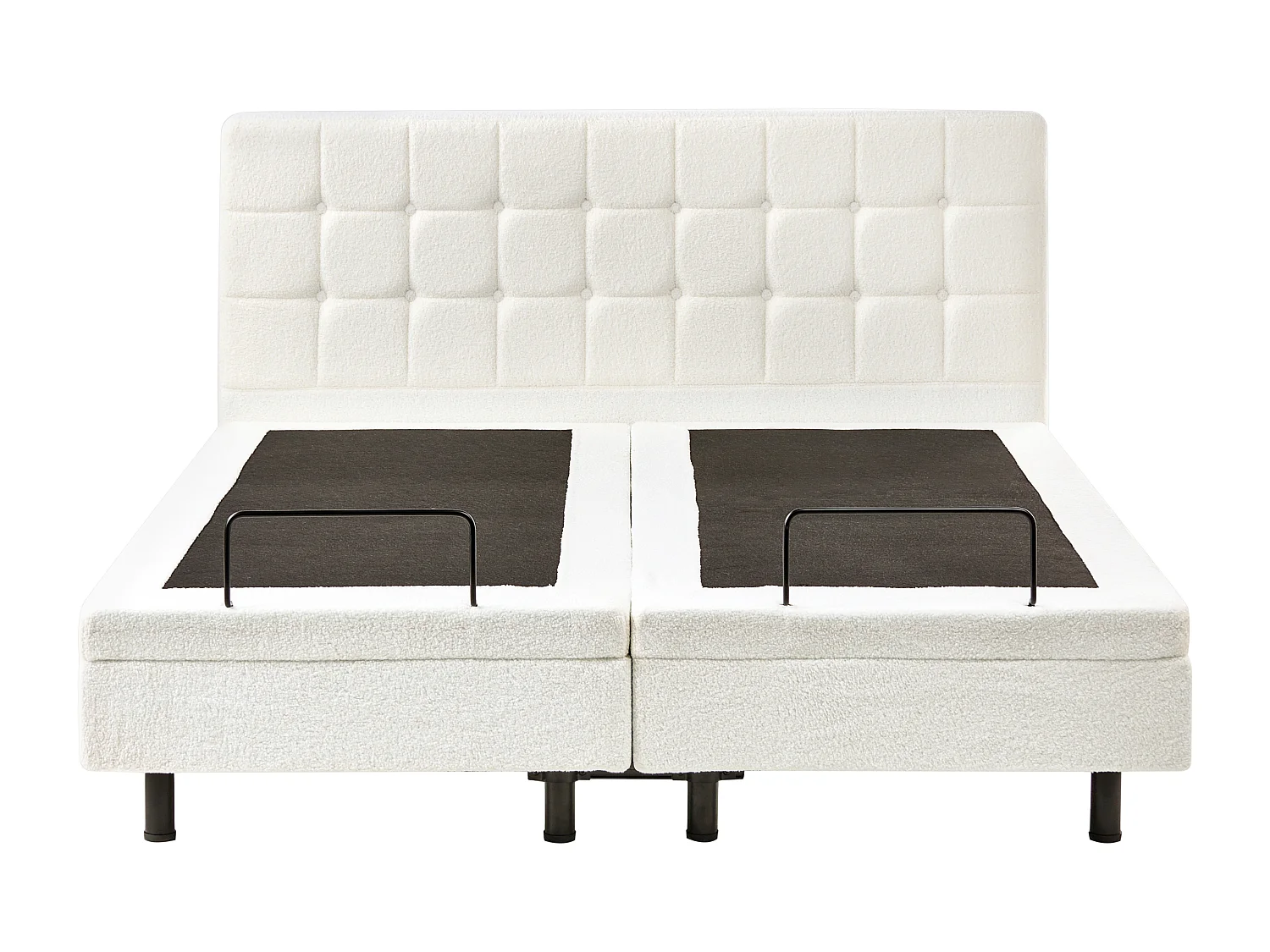 Lit réglable Bouclé DUKE 160 x 200 cm Blanc cassé