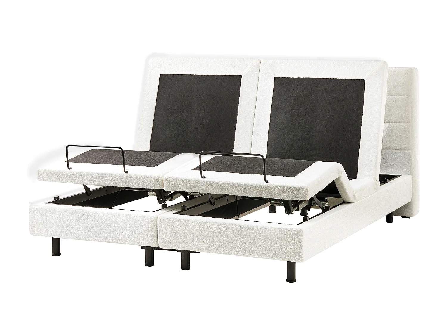 Lit réglable Bouclé DUKE 160 x 200 cm Blanc cassé