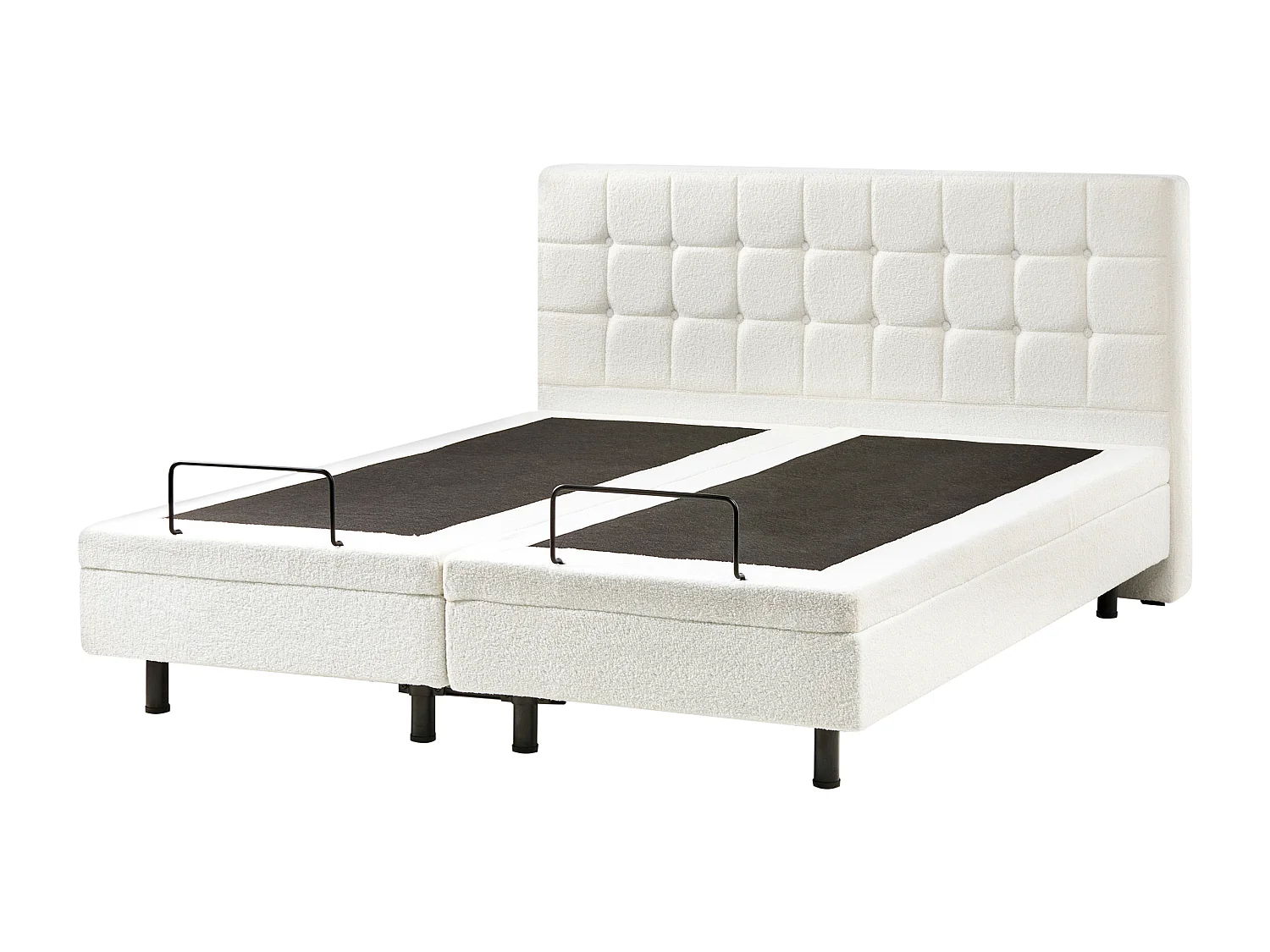 Lit réglable Bouclé DUKE 160 x 200 cm Blanc cassé