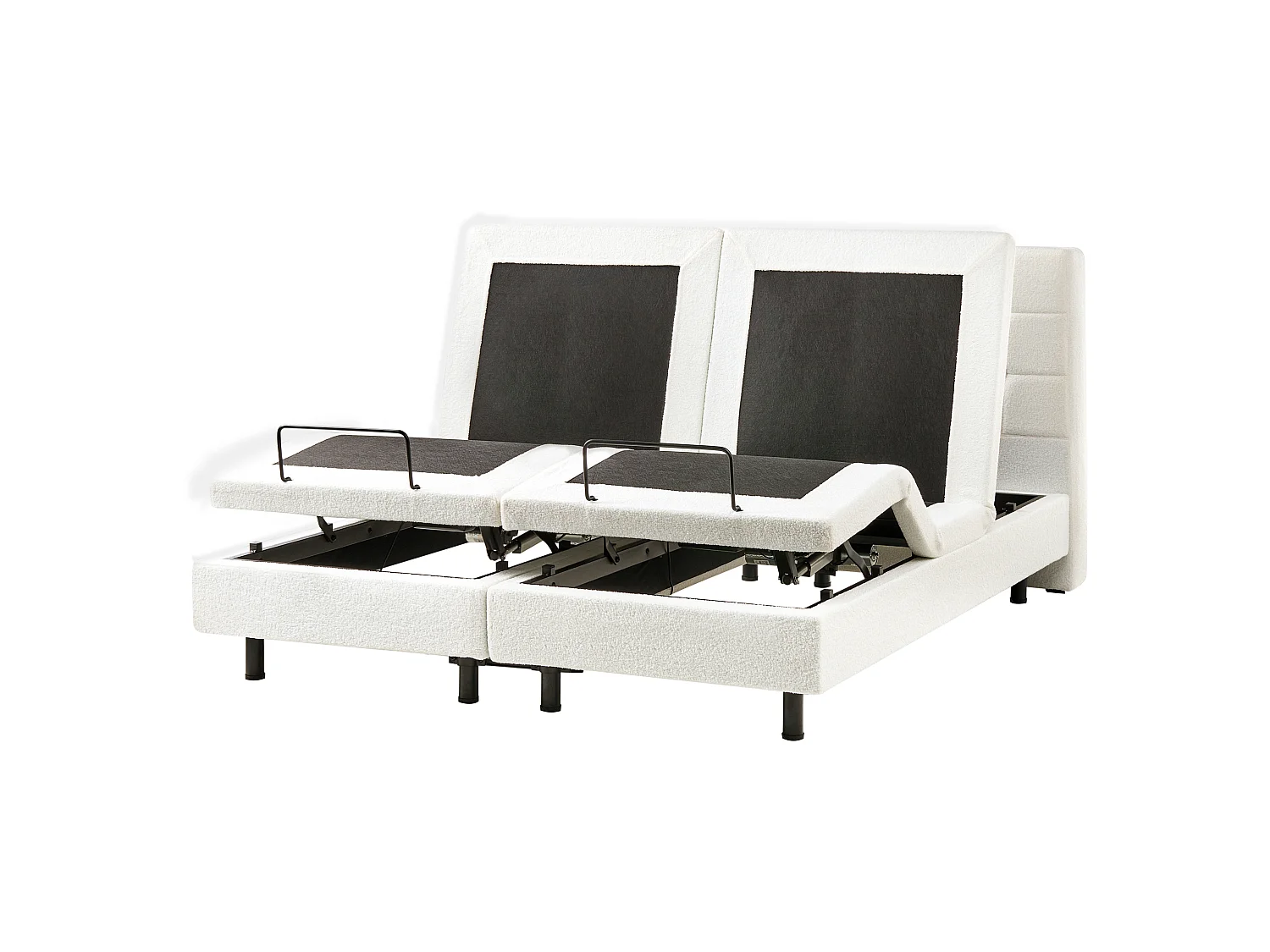 Lit réglable Bouclé DUKE 160 x 200 cm Blanc cassé