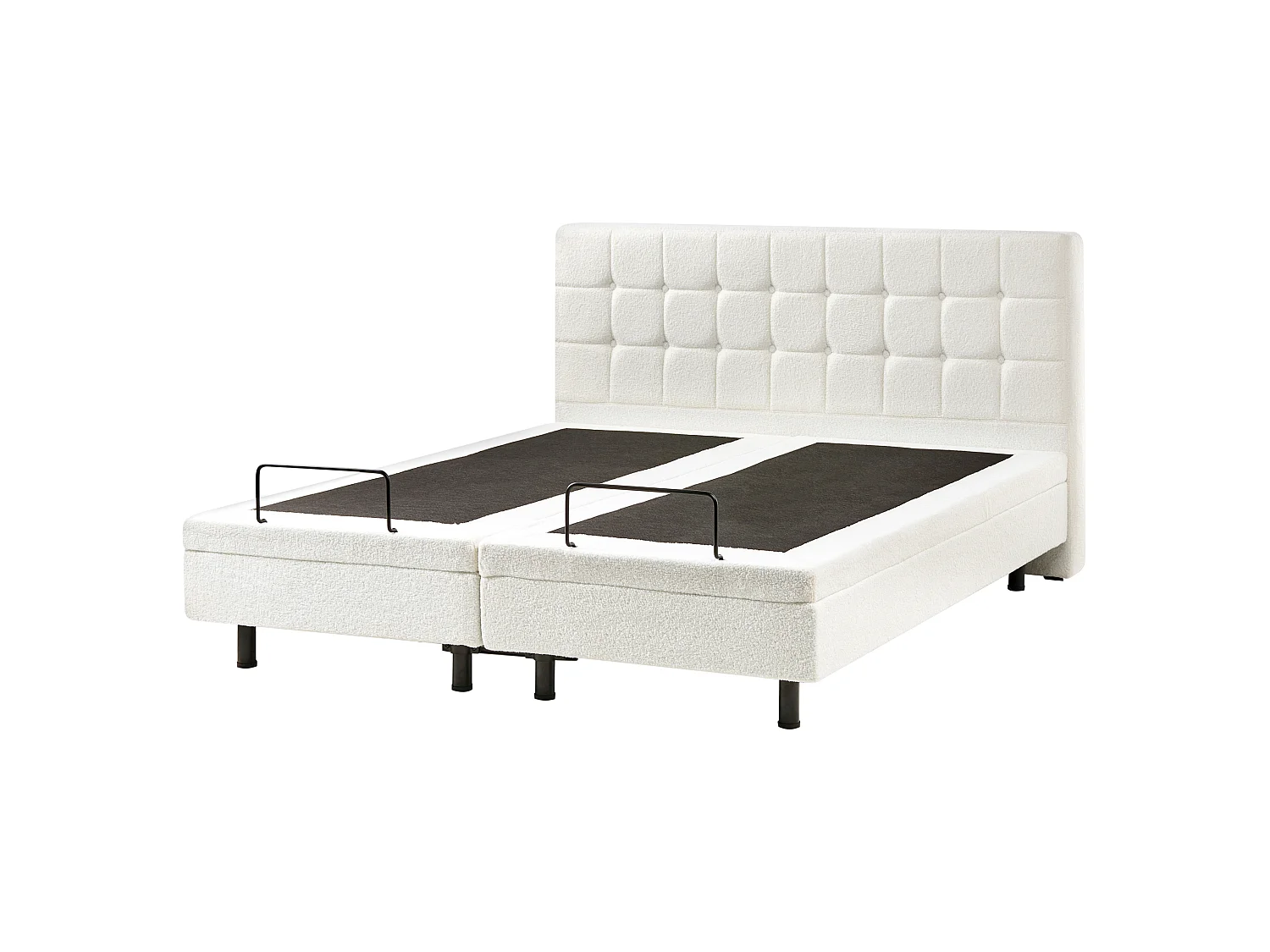 Lit réglable Bouclé DUKE 160 x 200 cm Blanc cassé