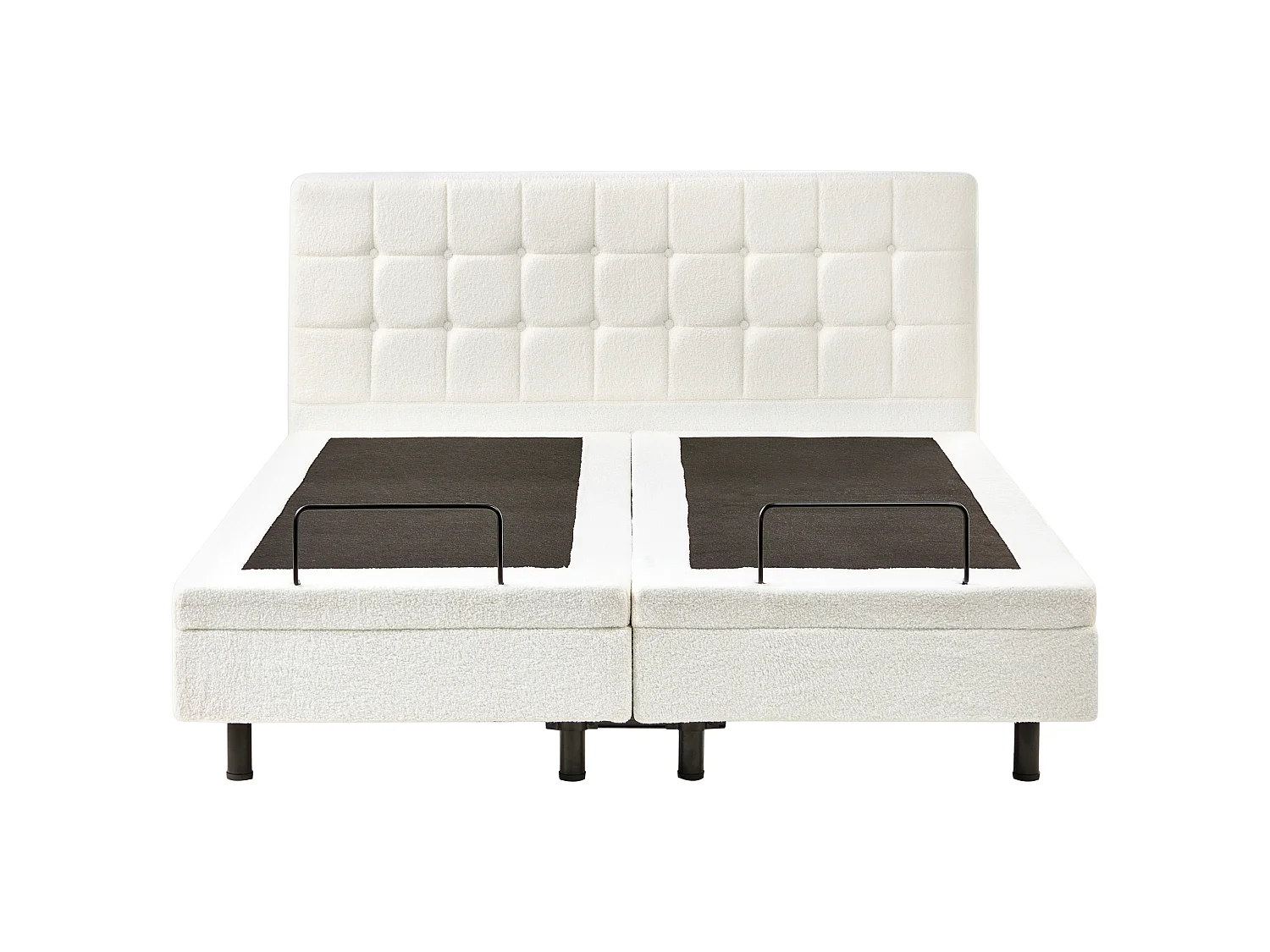 Lit réglable Bouclé DUKE 160 x 200 cm Blanc cassé
