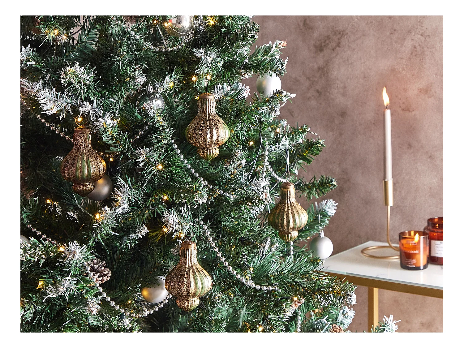 Lot de 8 boules BRILLANT Verre Vert