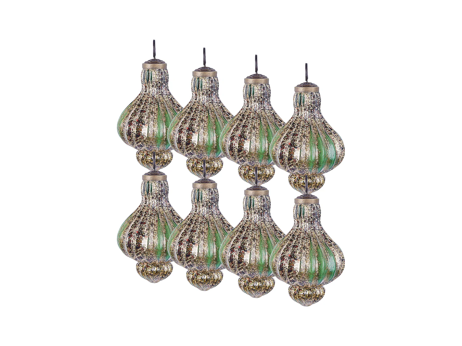 Lot de 8 boules BRILLANT Verre Vert