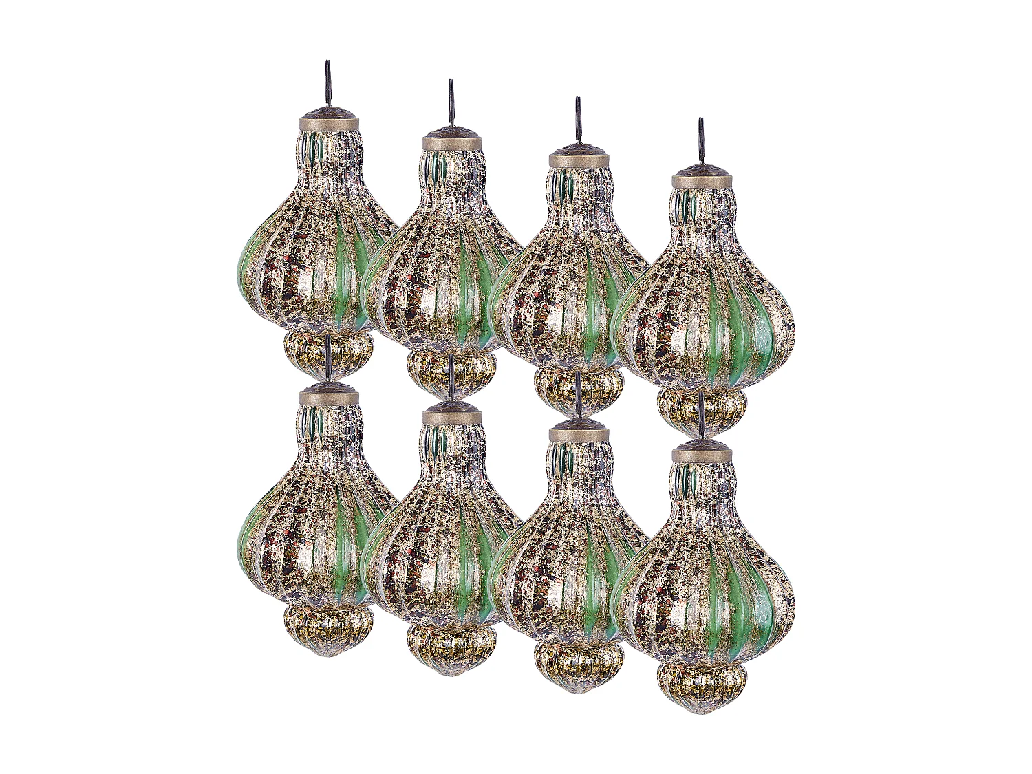 Lot de 8 boules BRILLANT Verre Vert