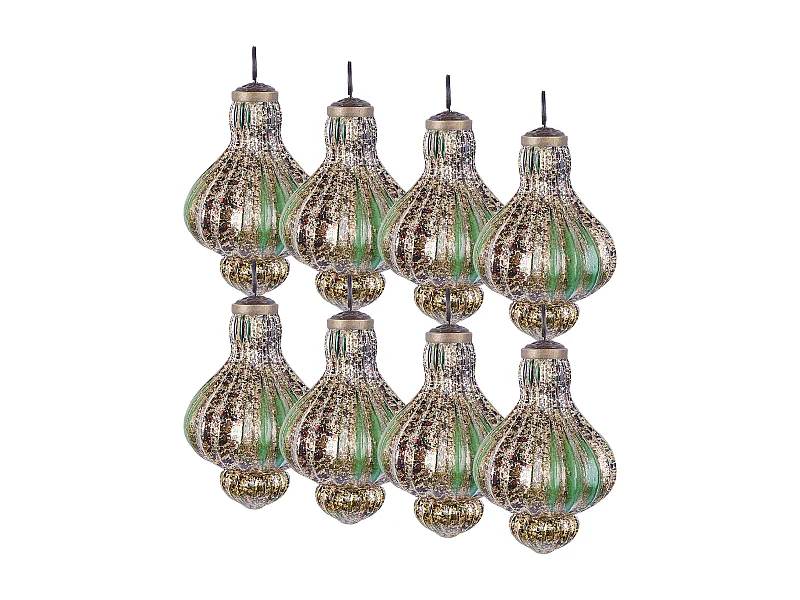 Lot de 8 boules BRILLANT Verre Vert