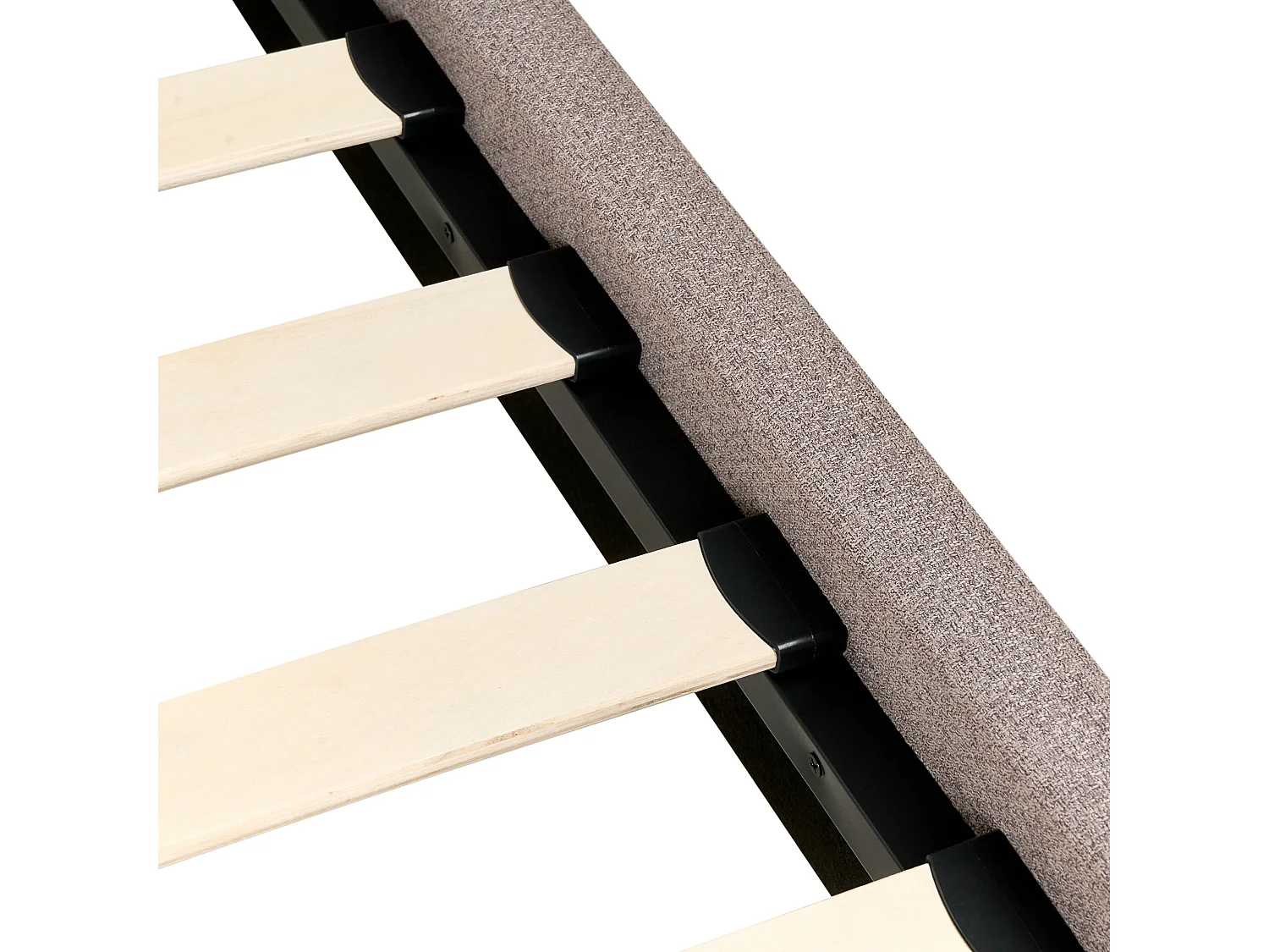 Lit avec sommier Tissu CORIO 140 x 200 cm Taupe