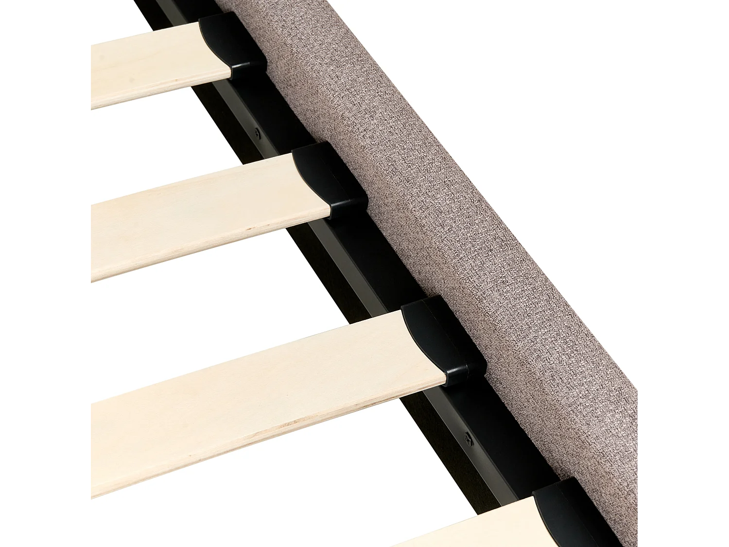 Lit avec sommier Tissu CORIO 140 x 200 cm Taupe