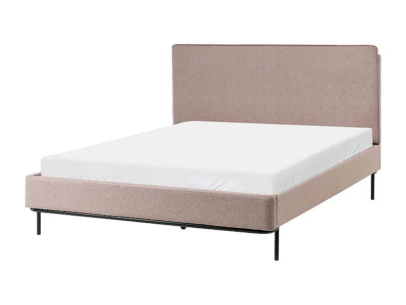 Lit avec sommier Tissu CORIO 140 x 200 cm Taupe