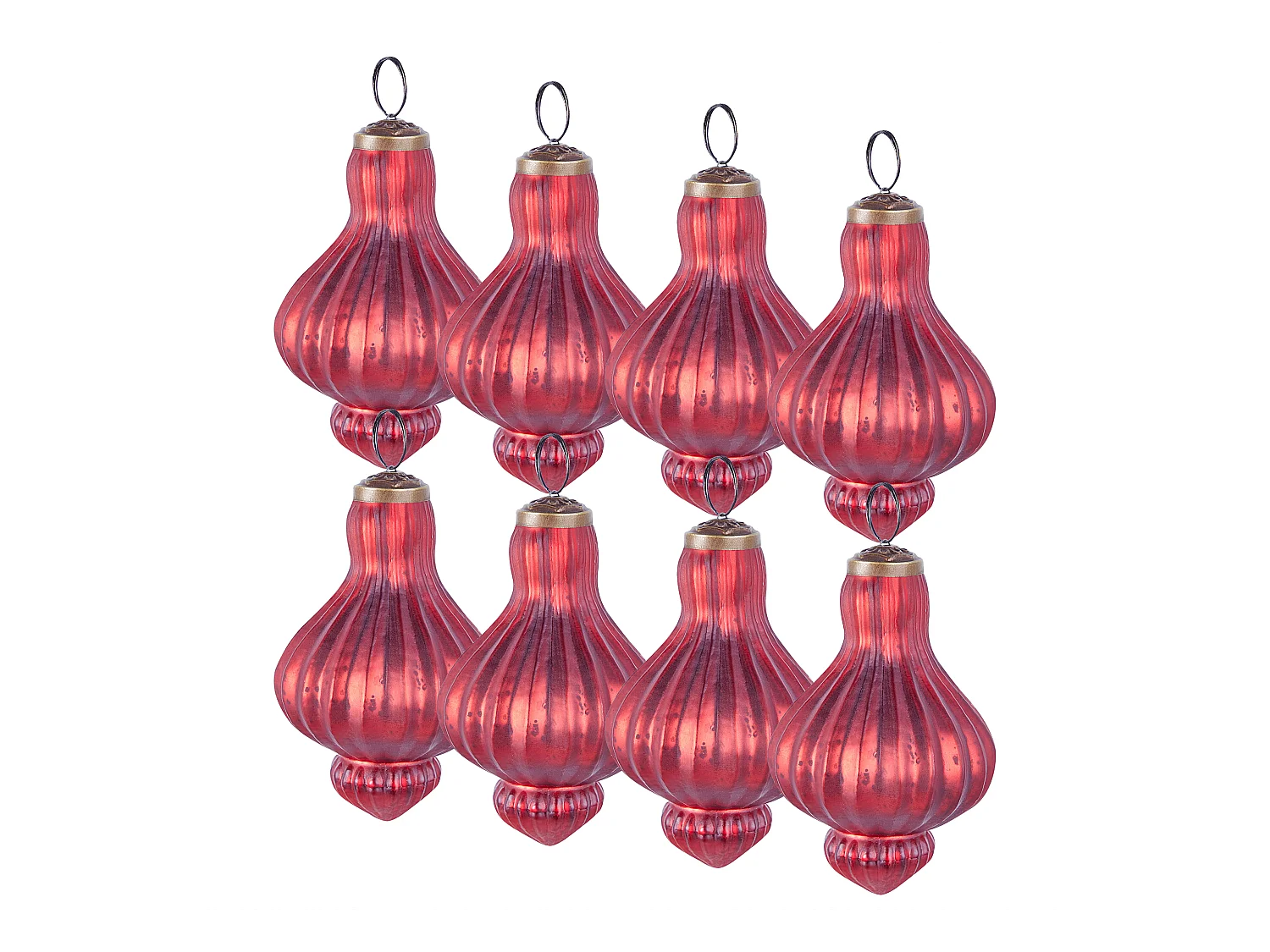 Lot de 8 boules BRILLANT Verre Rouge