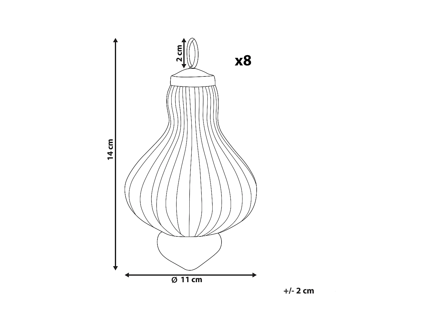 Lot de 8 boules BRILLANT Verre Rouge