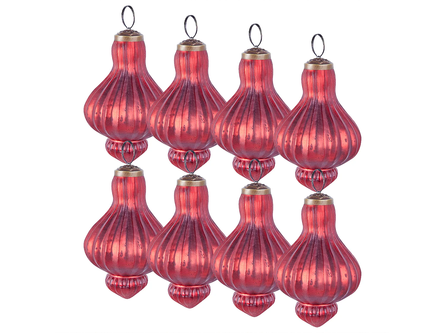 Lot de 8 boules BRILLANT Verre Rouge