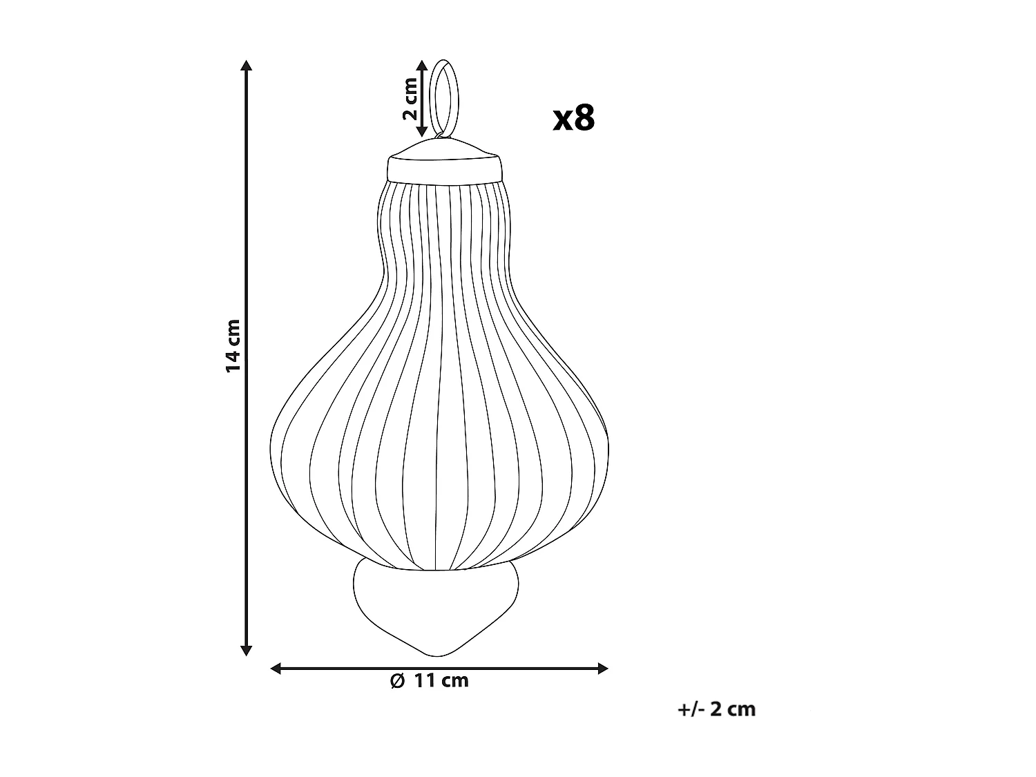 Lot de 8 boules BRILLANT Verre Rouge