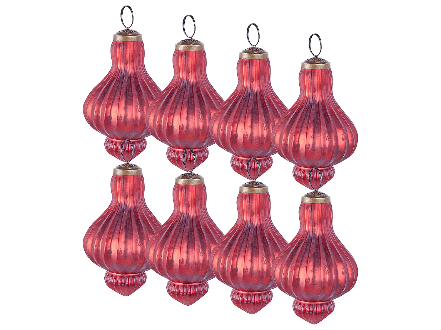Lot de 8 boules BRILLANT Verre Rouge