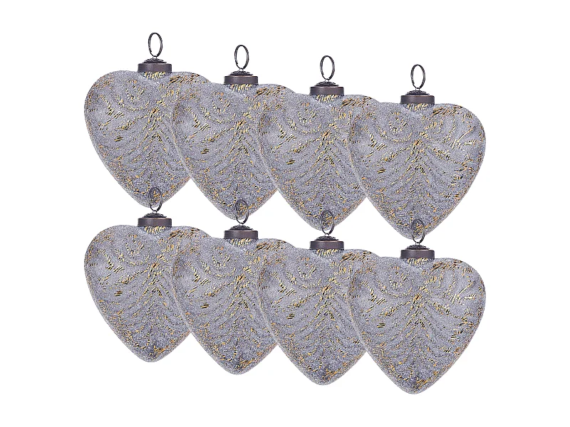 Lot de 8 boules FERIABLE Verre Gris