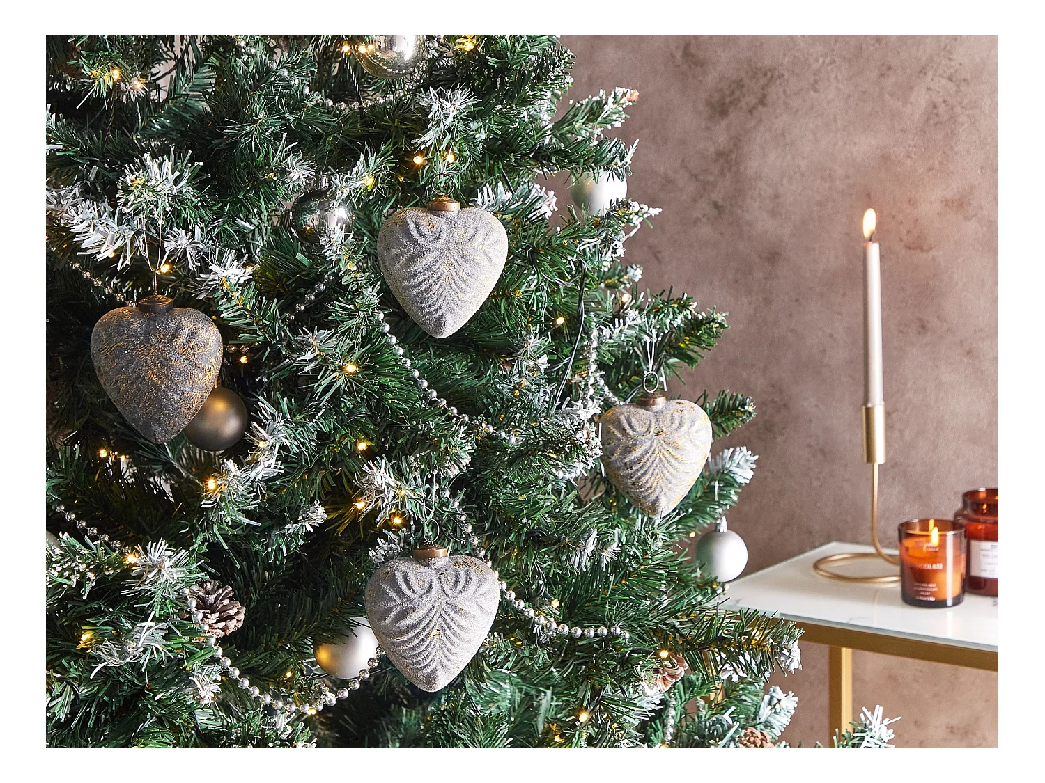 Lot de 8 boules FERIABLE Verre Gris