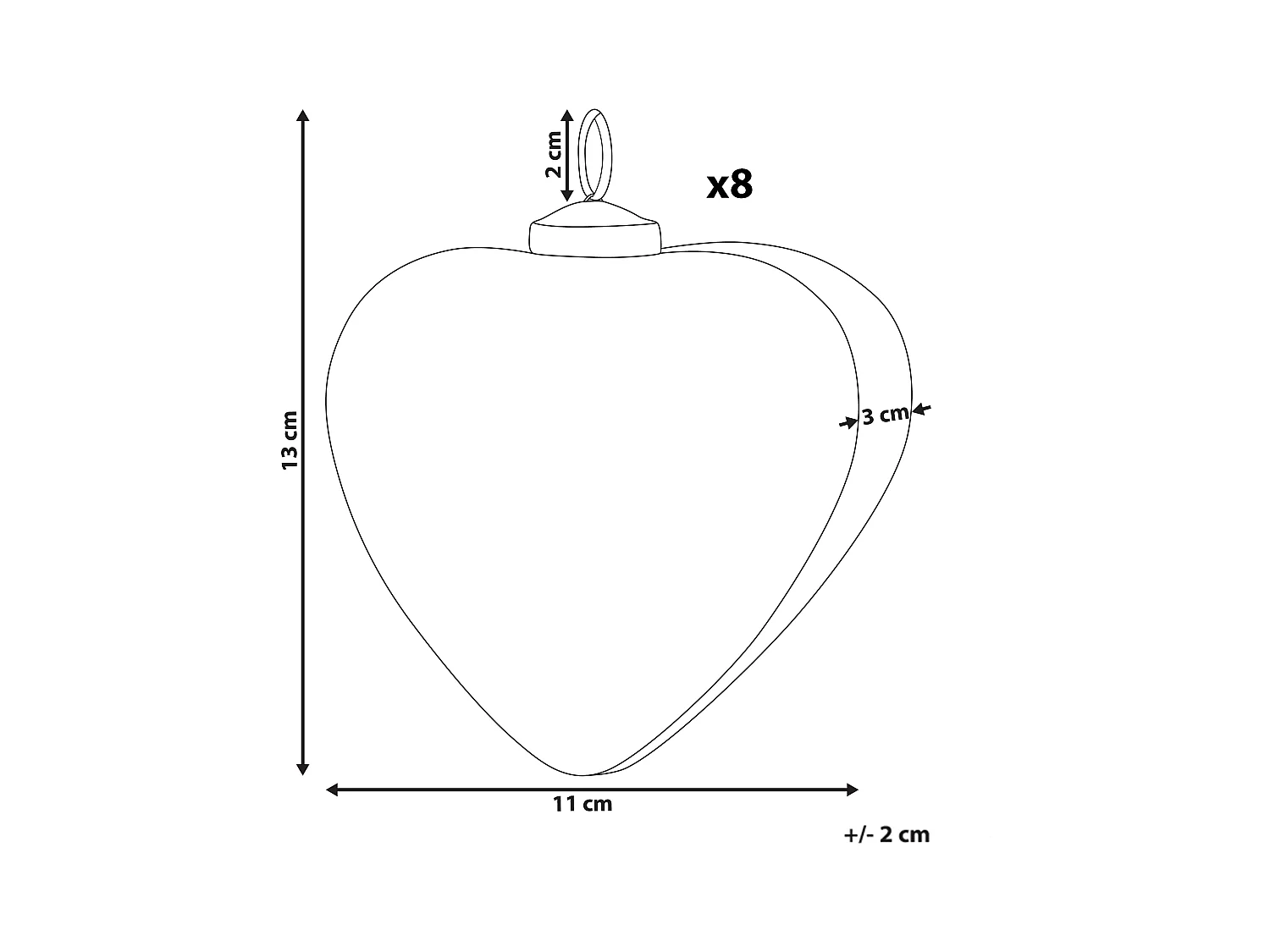 Lot de 8 boules FERIABLE Verre Gris