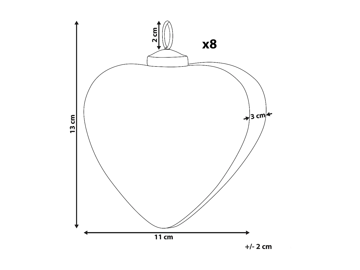 Lot de 8 boules FERIABLE Verre Gris