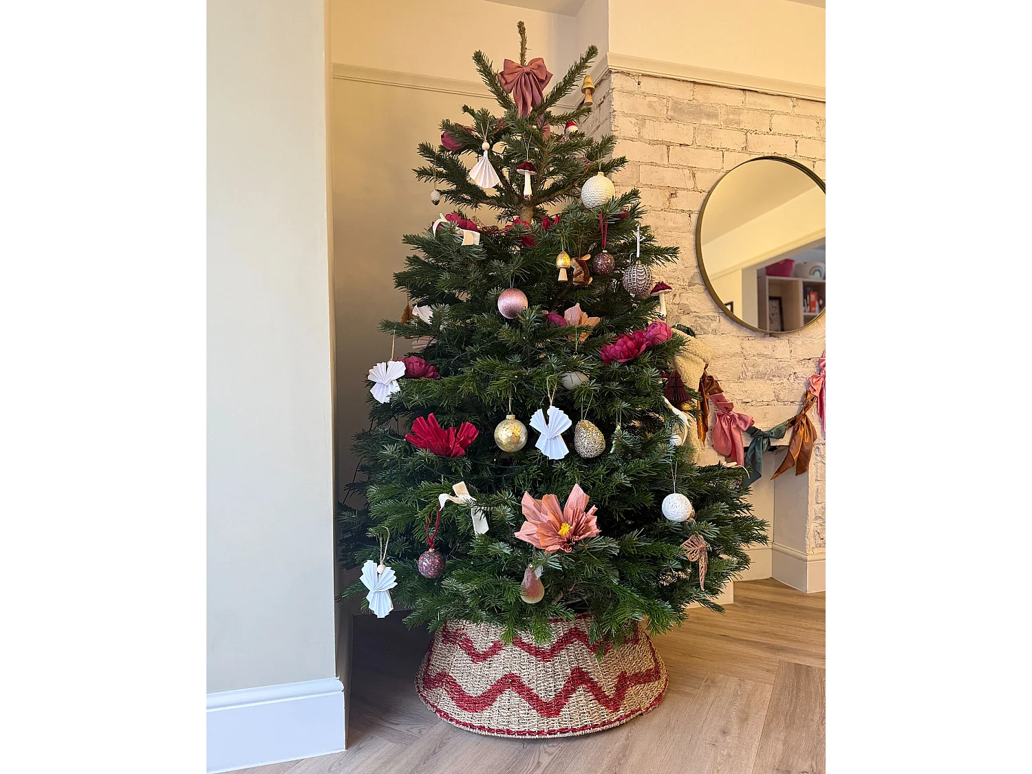 Jupe de sapin de Noël GLACE 60 cm Herbier marin Rouge